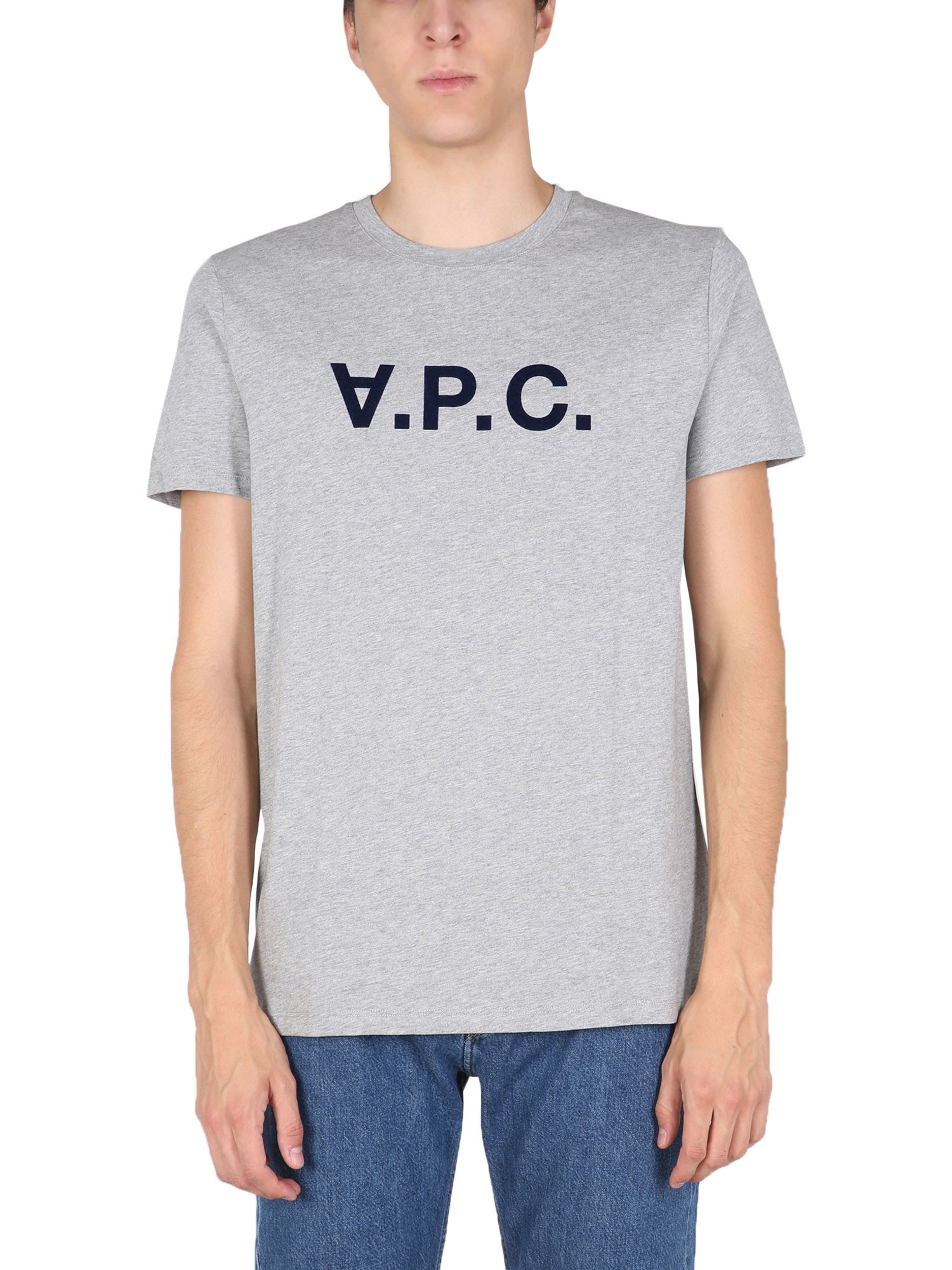 a.p.c. t-shirt with flocked logo