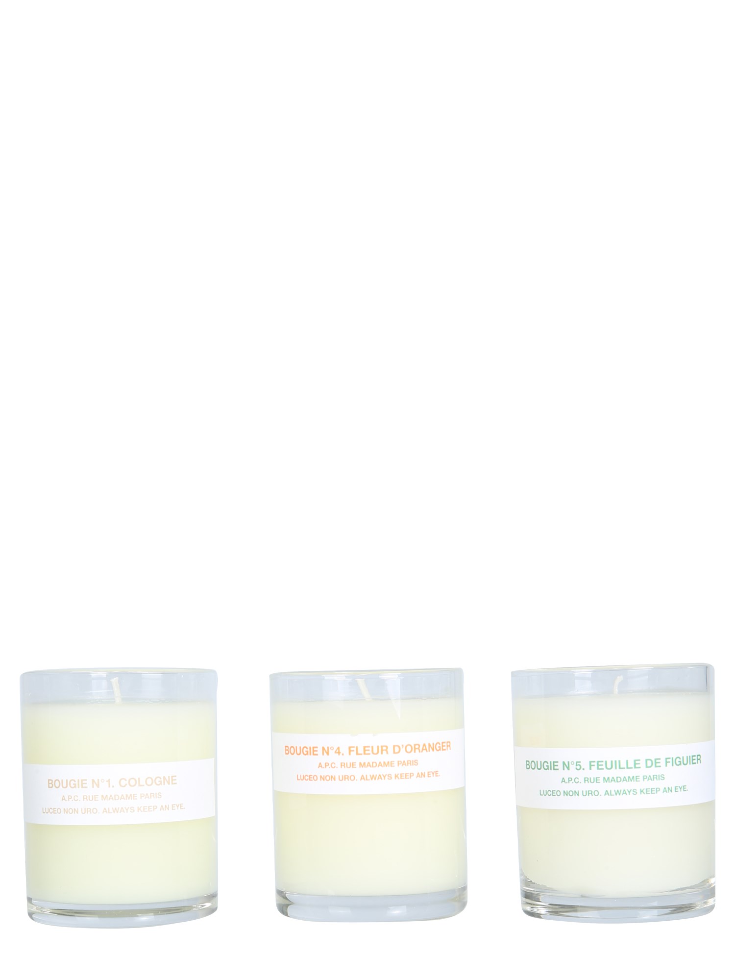 a.p.c. n ° 1, n ° 4, n ° 5 pack of small candles