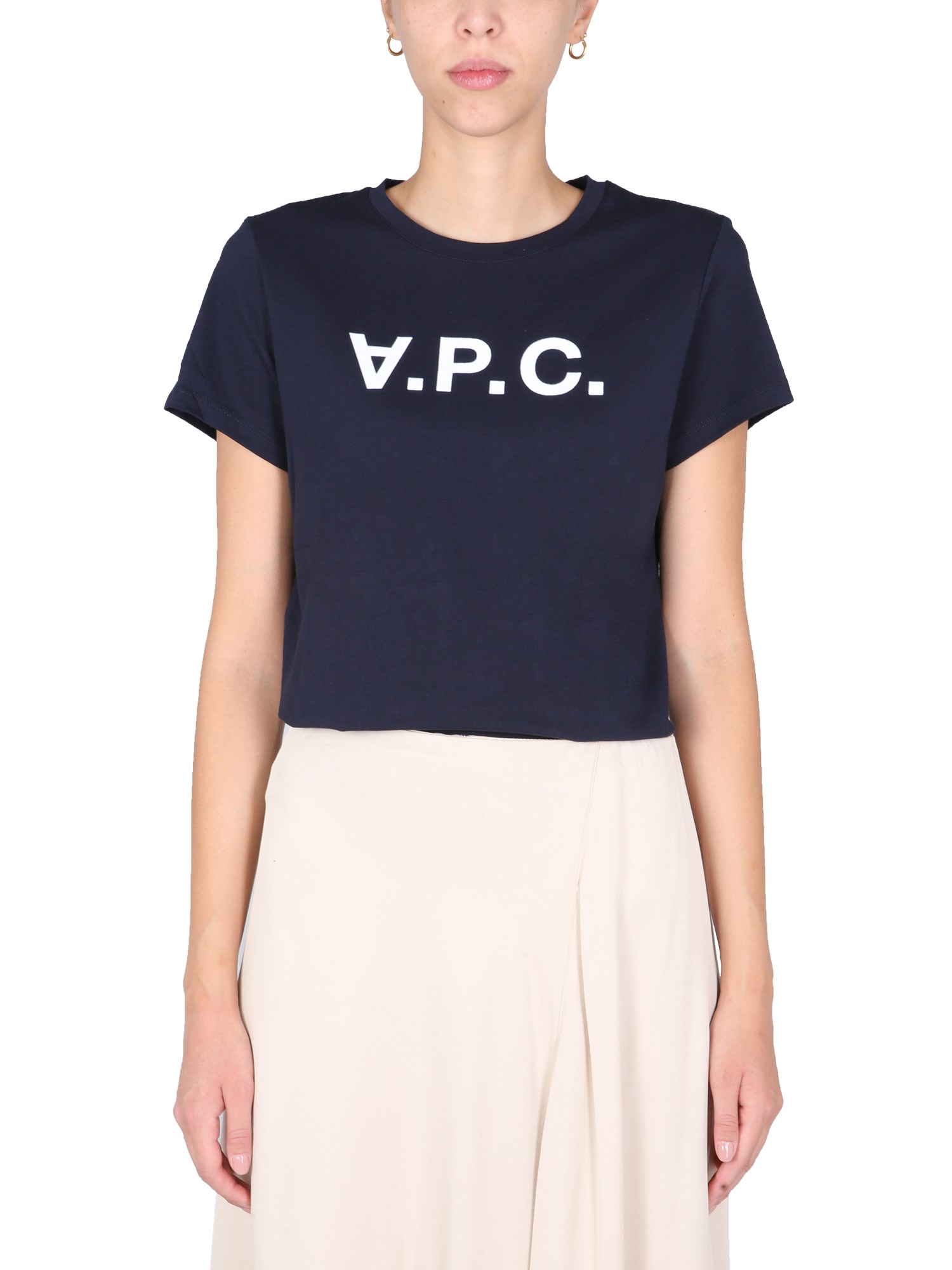 a.p.c. t-shirt with flocked logo