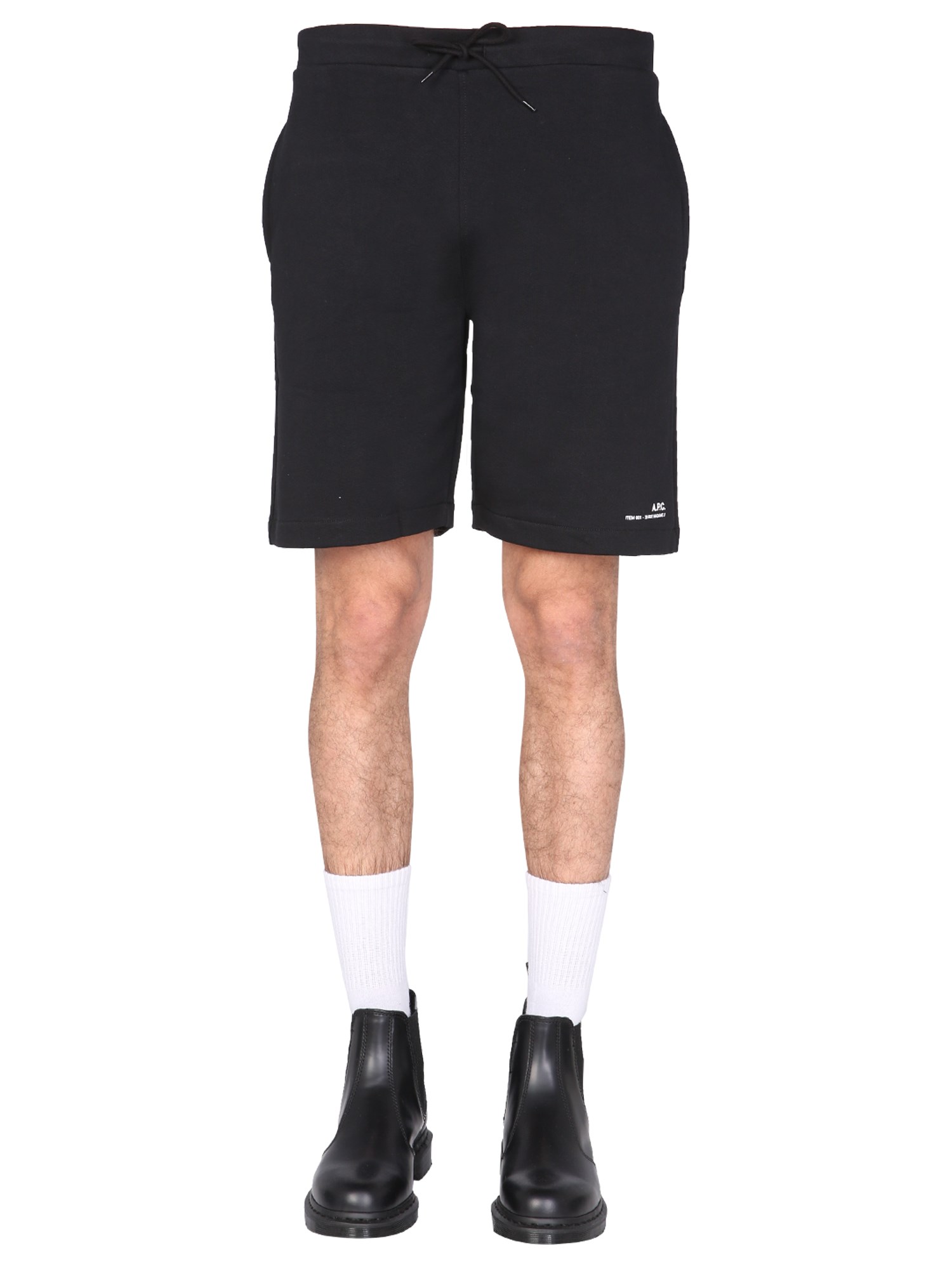 a.p.c. bermuda with logo