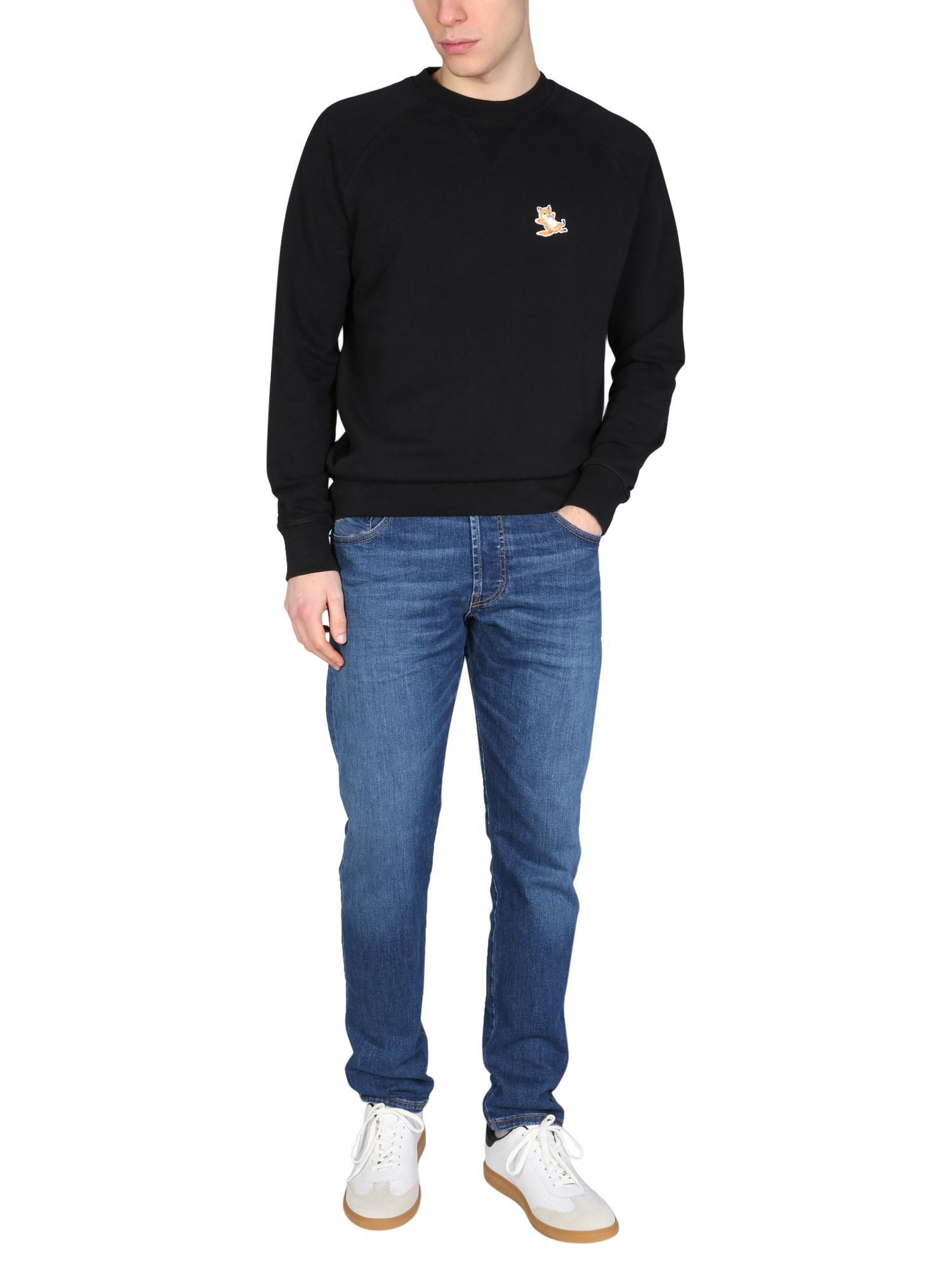 maison kitsuné crew neck sweater