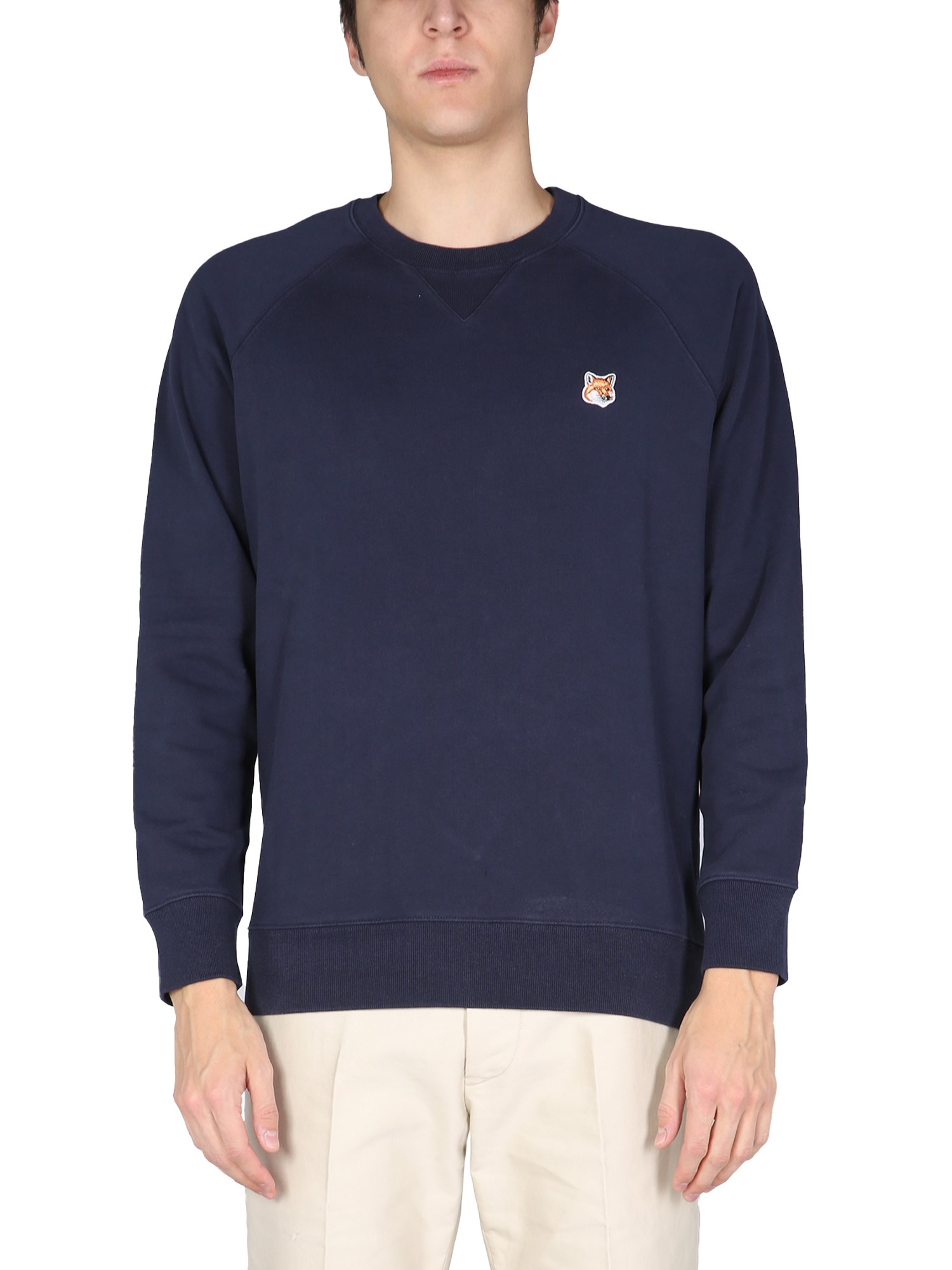 maison kitsuné sweatshirt with fox head patch