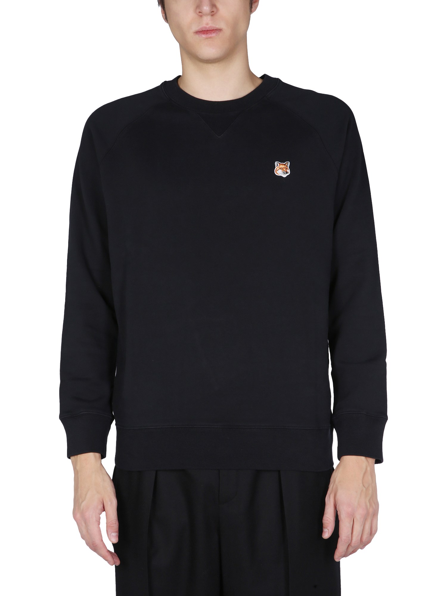 maison kitsuné fox head patch sweatshirt