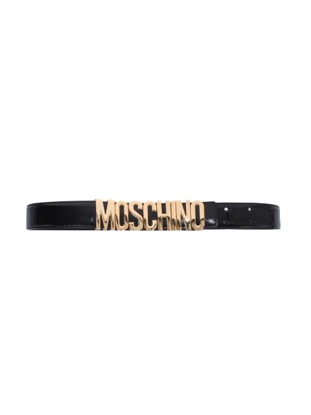 Moschino - Shiny Leather Belt With Logo 
