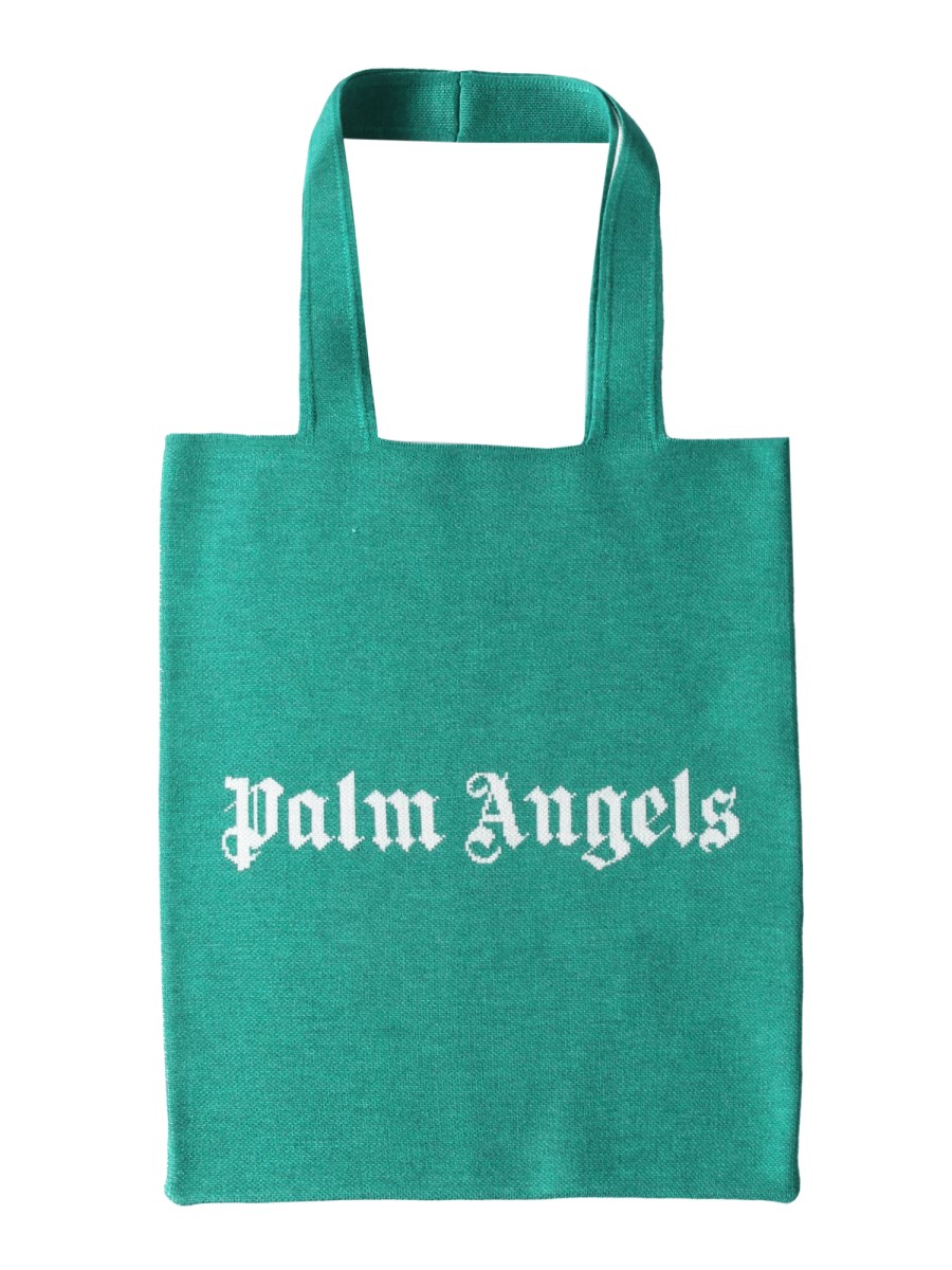 PALM ANGELS BORSA SHOPPER IN MAGLIA CON LOGO