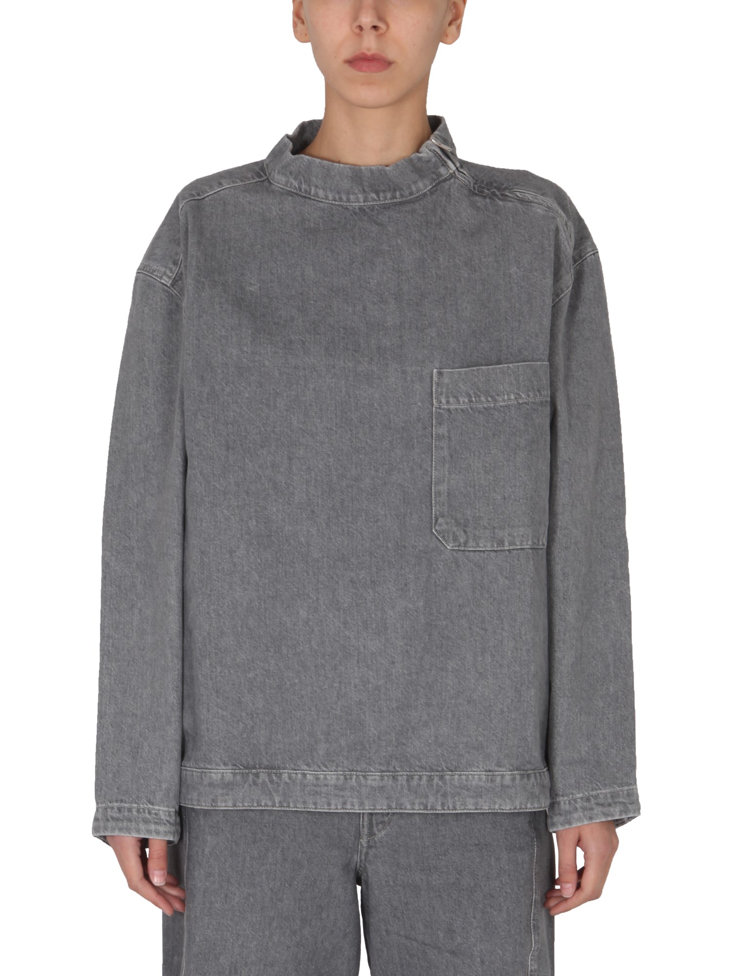 lemaire denim sweatshirt