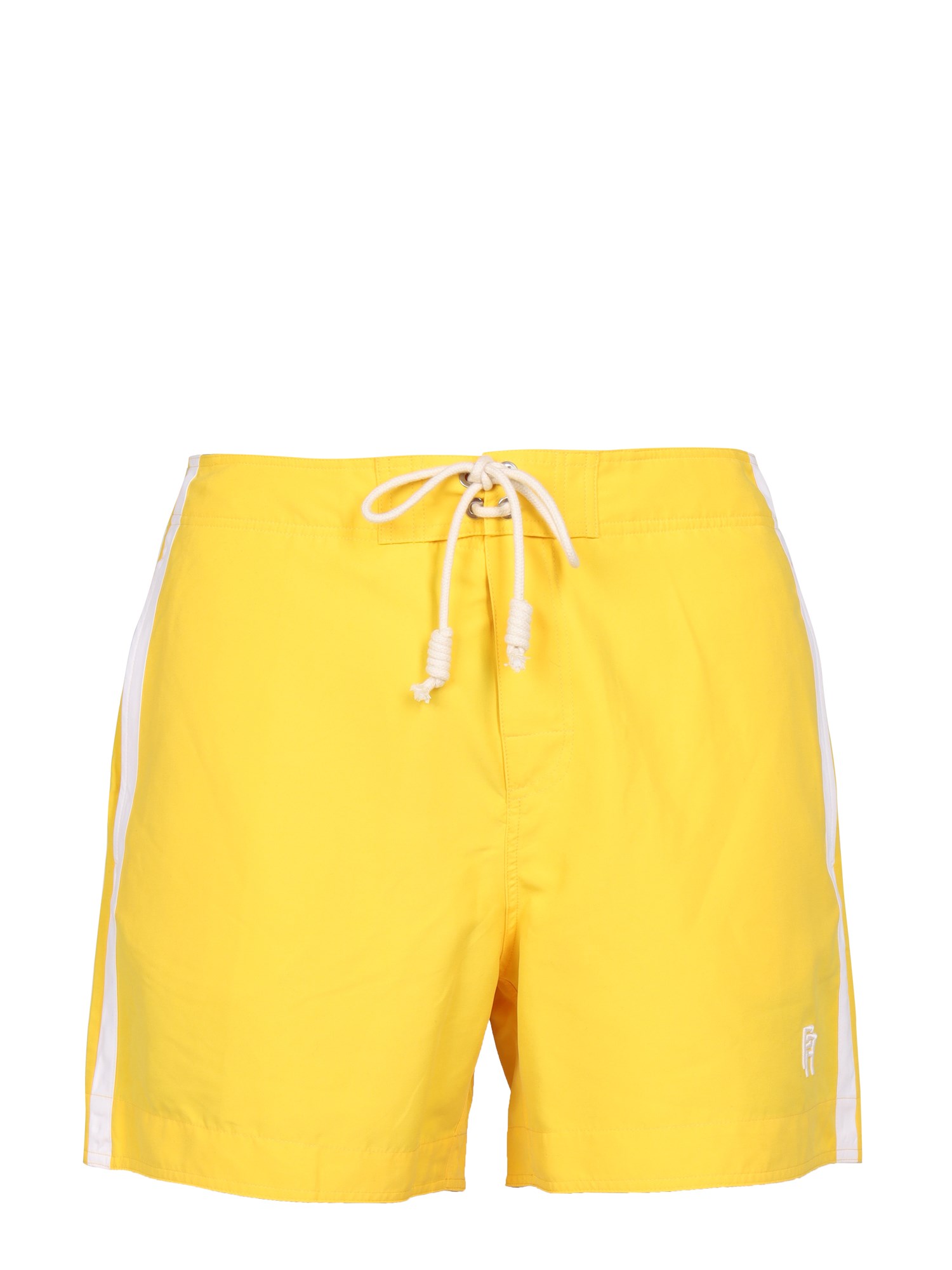 Shop Palm Angels Logo Print Swimsuit In Yellow
