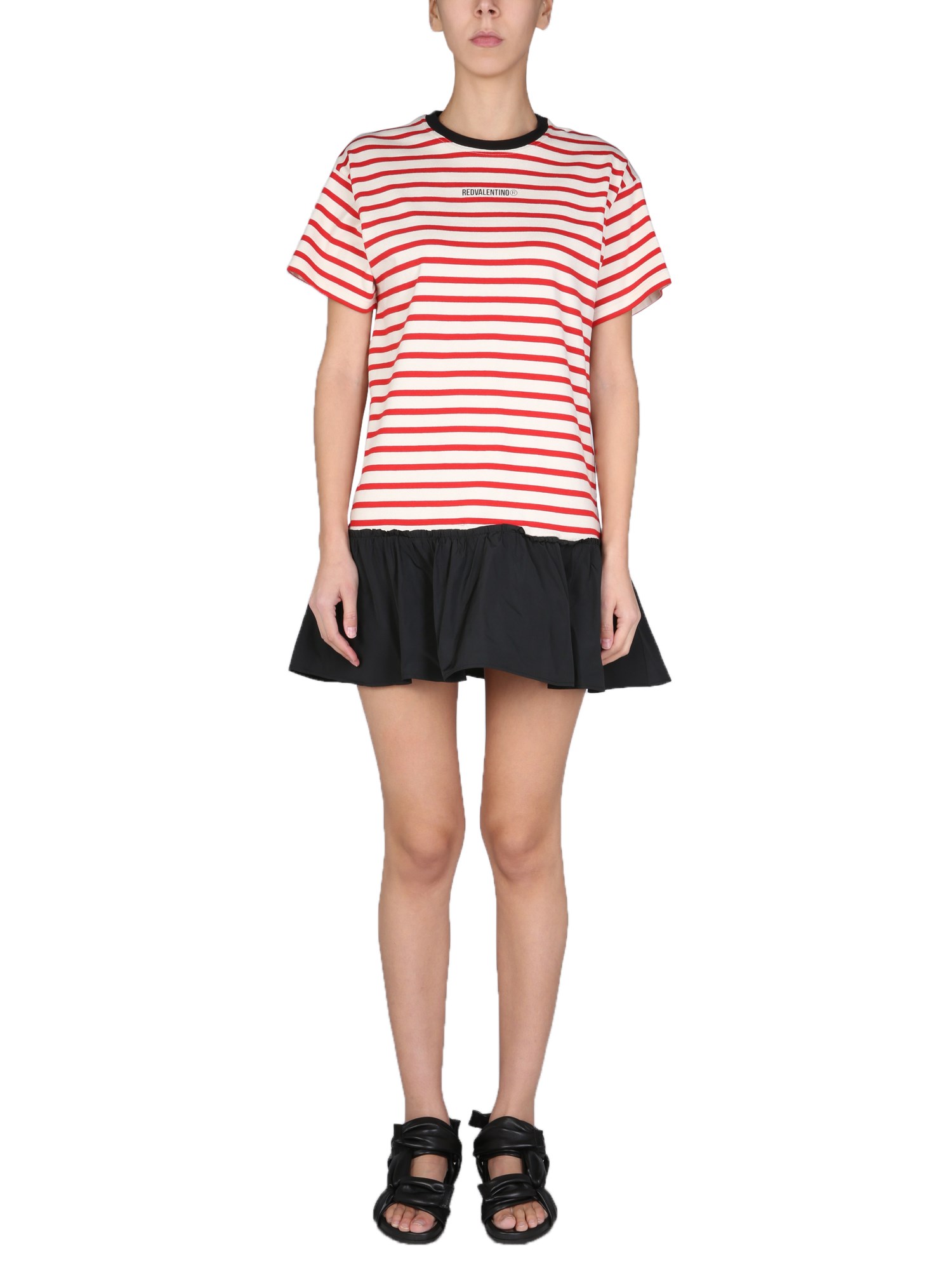 red valentino t-shirt dress with striped pattern
