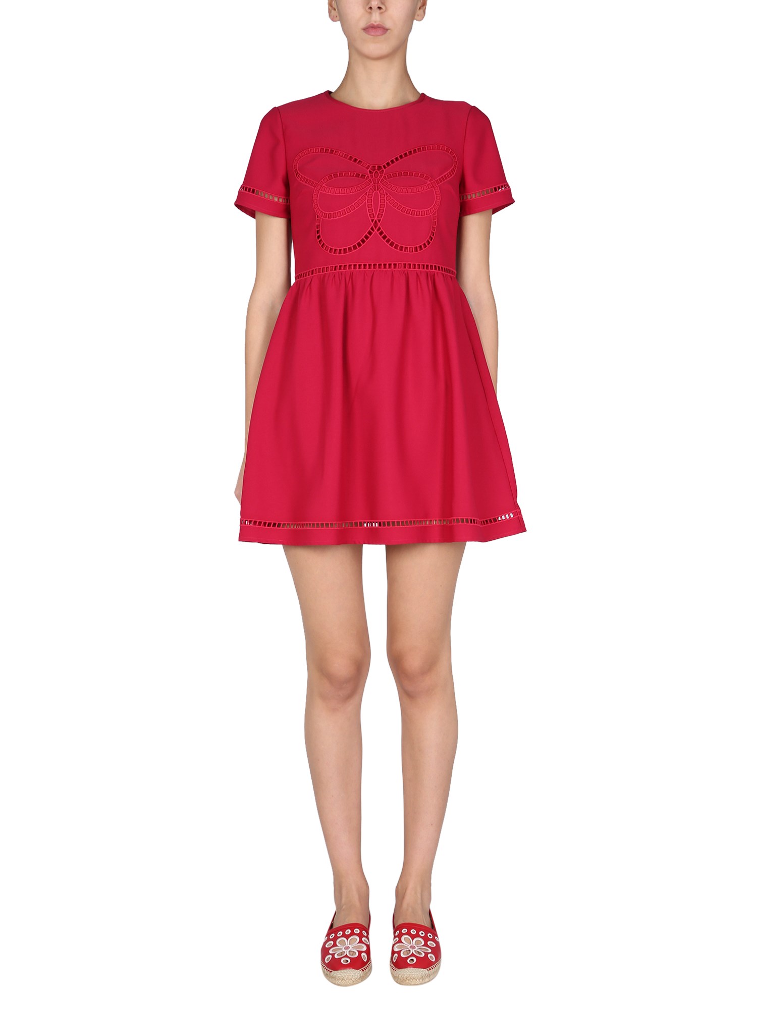 red valentino embroidered dress