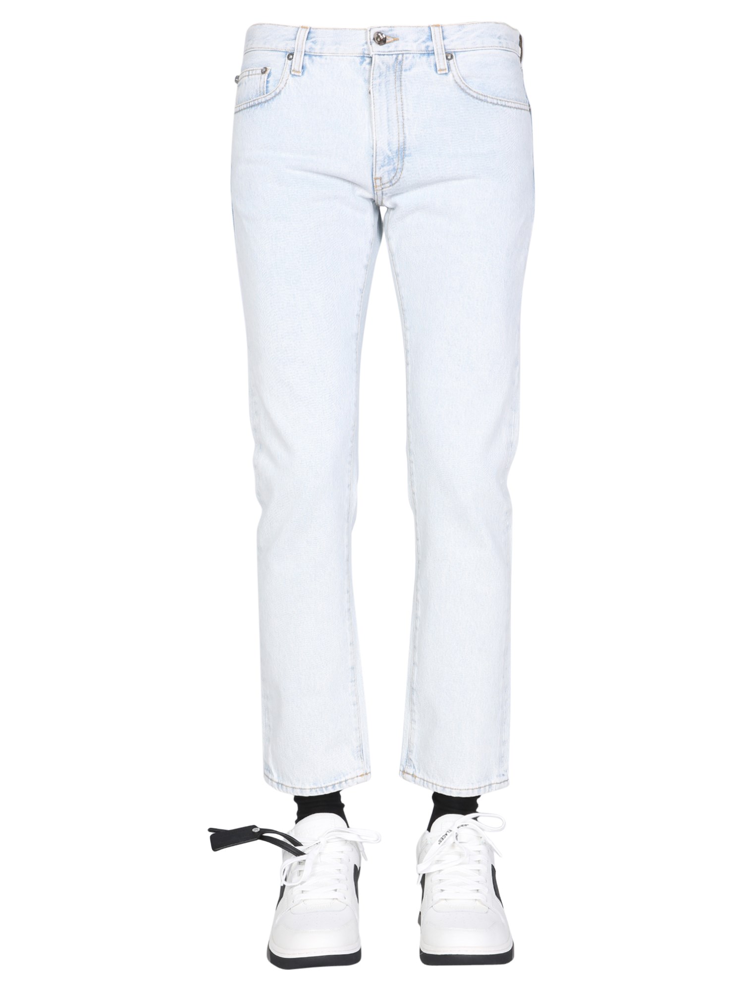 off-white slim fit jeans