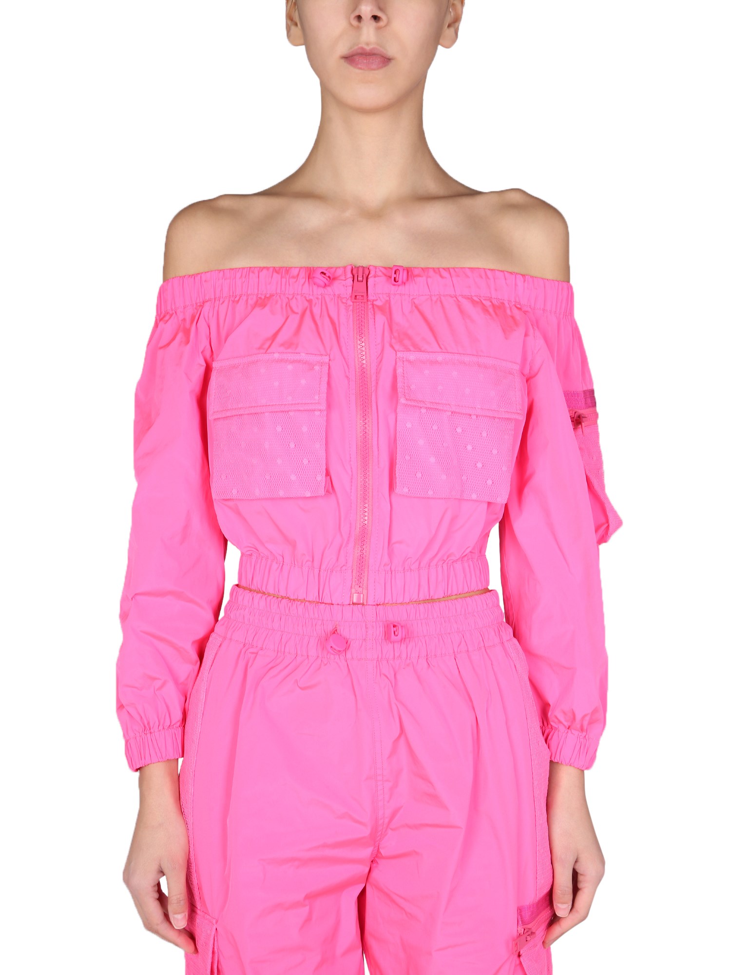 red valentino taffetas top