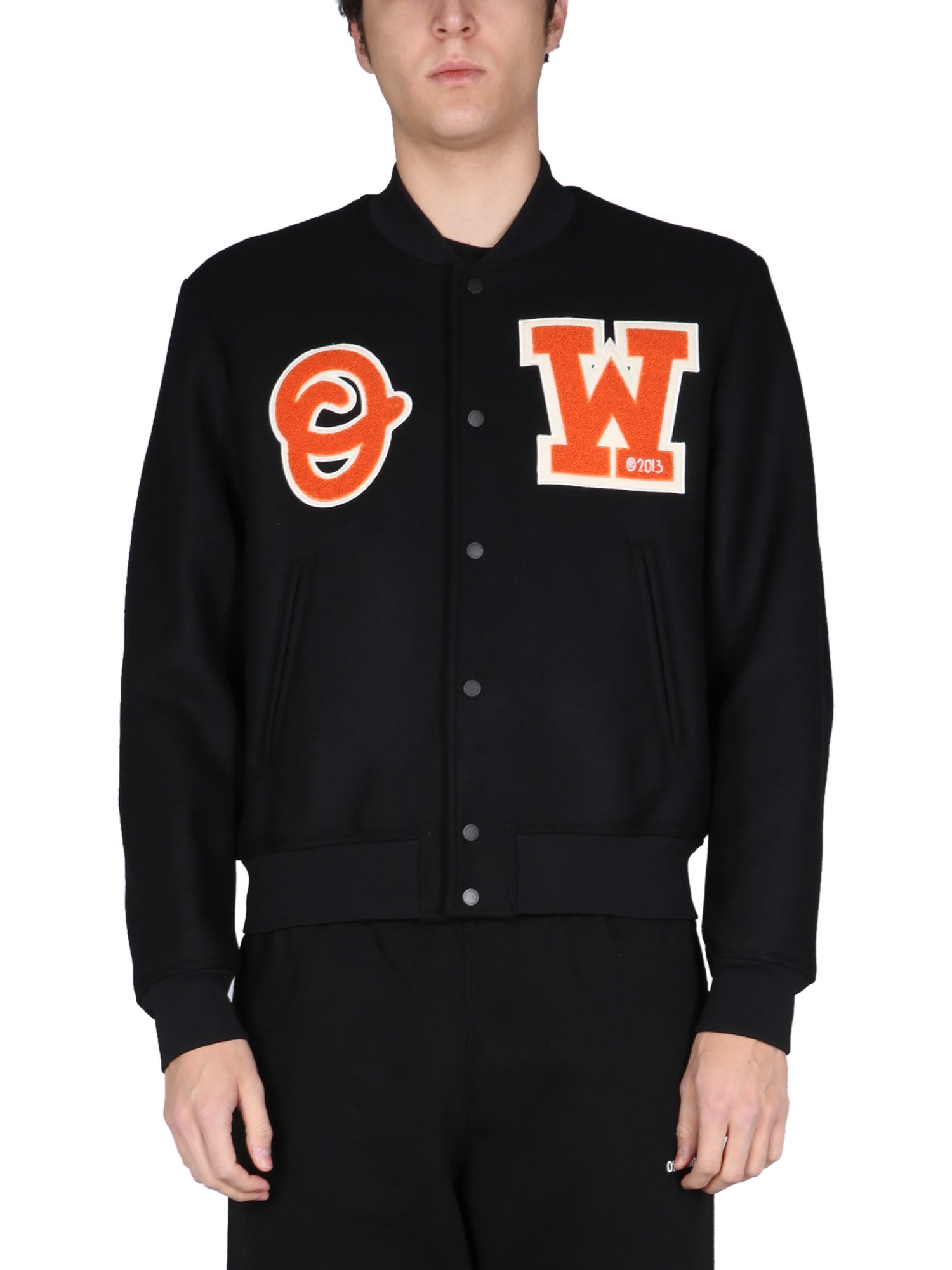 off-white jacket with patch