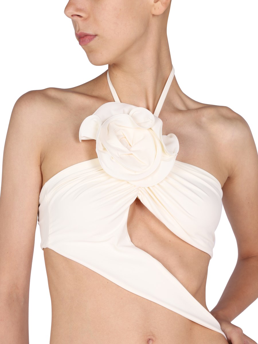 Magda Butrym - Rosalie. in Flower appliqué bra top in