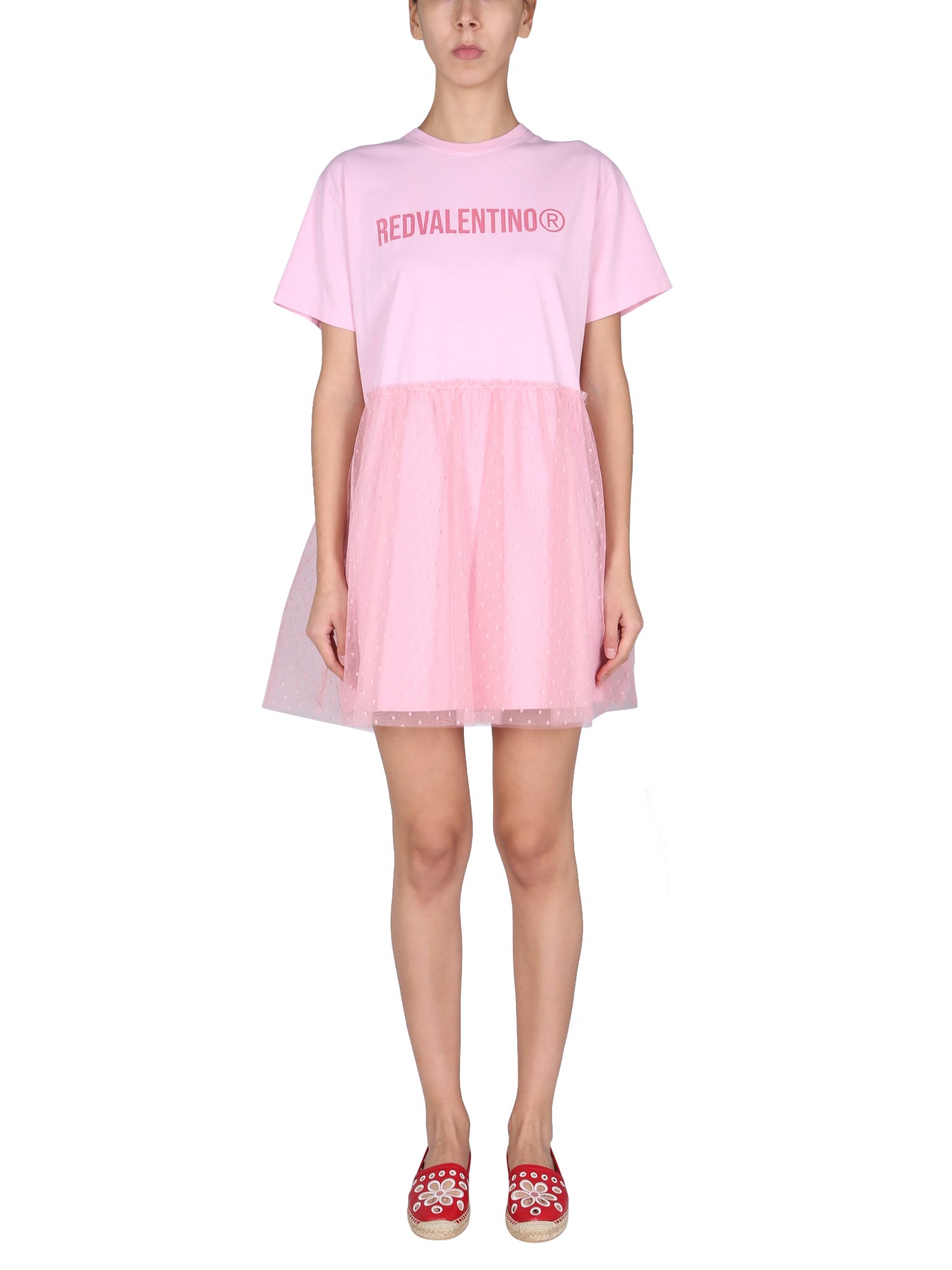 red valentino t-shirt dress with logo print