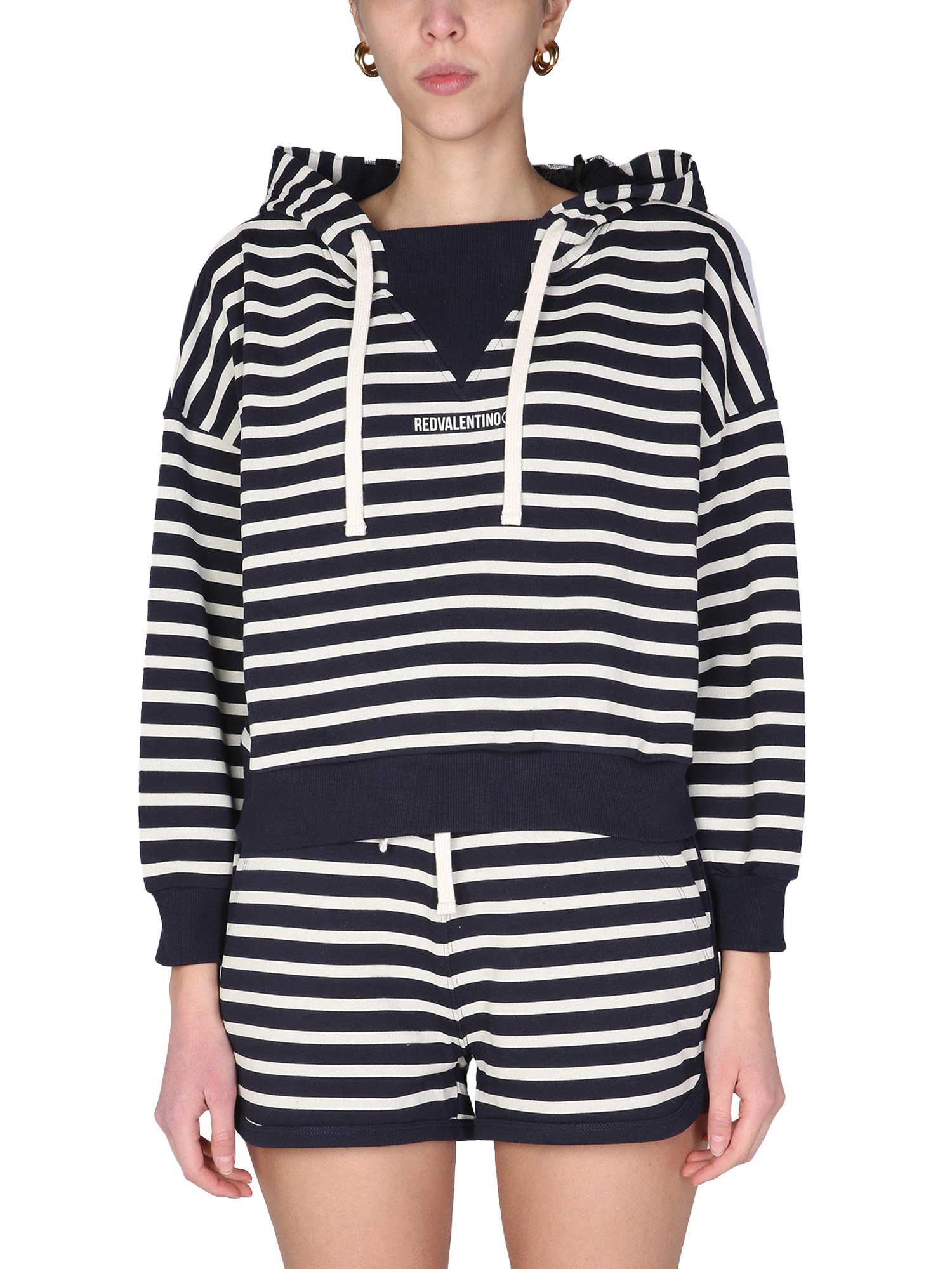 red valentino sweatshirt with striped pattern
