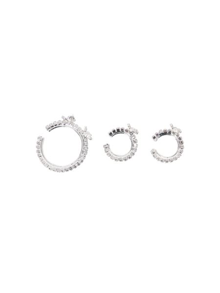 Magda Butrym - Set Of Three Hoop Earrings With Crystals