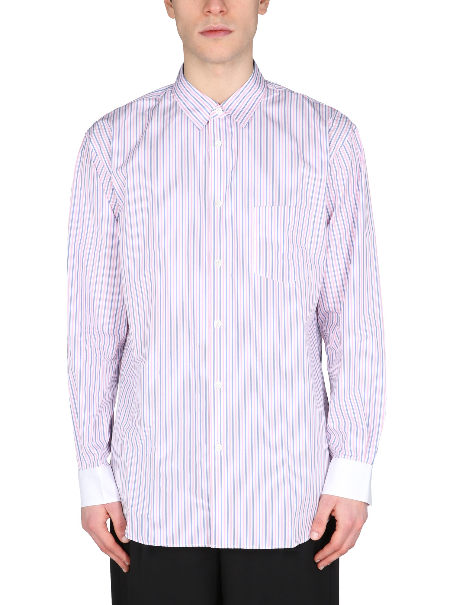 comme des garcons shirt striped pattern shirt
