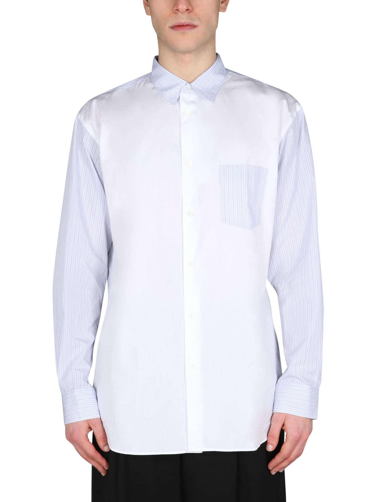 comme des garcons shirt shirt with pointed collar