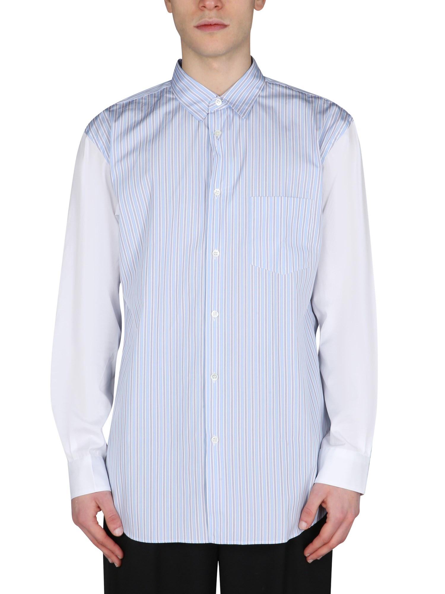 comme des garcons shirt striped pattern shirt