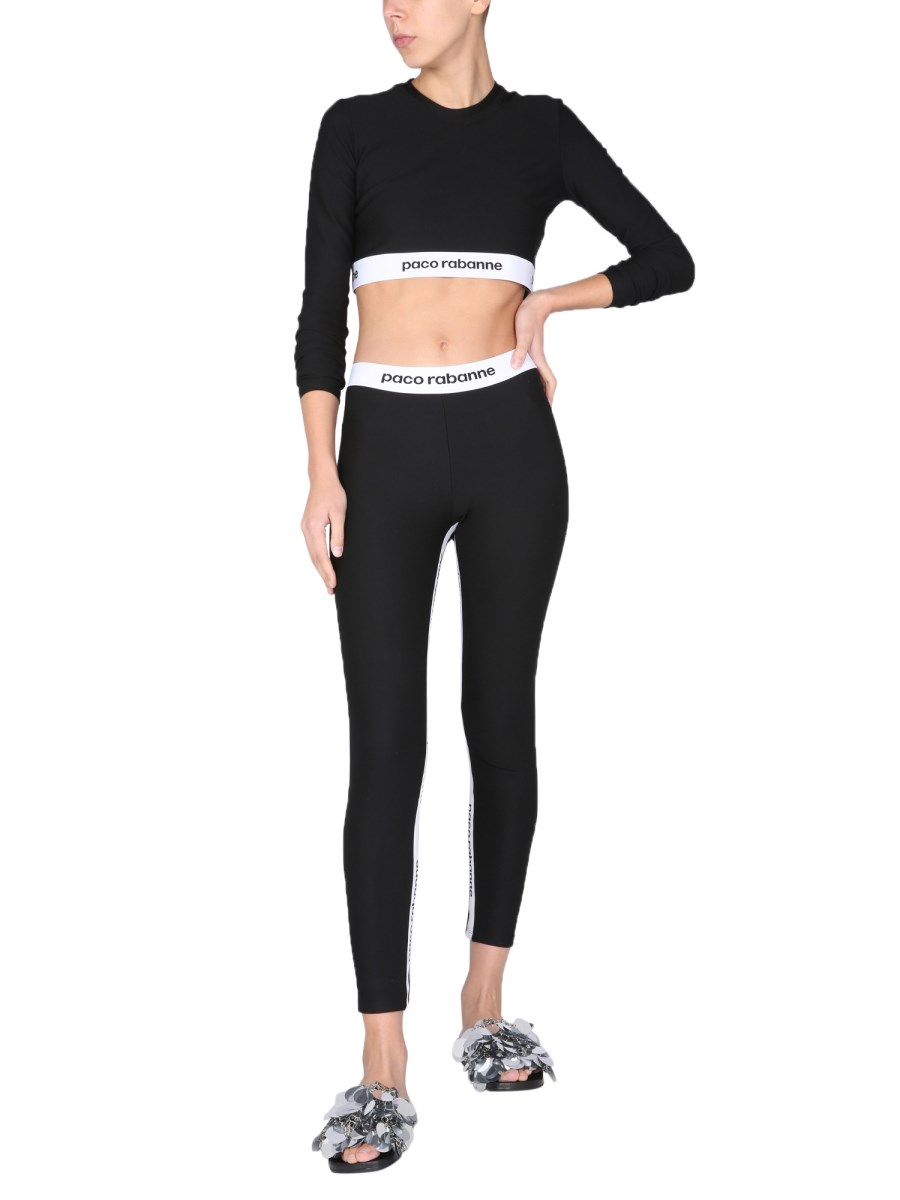 PACO RABANNE - COTTON FLARE LEGGINGS - Eleonora Bonucci