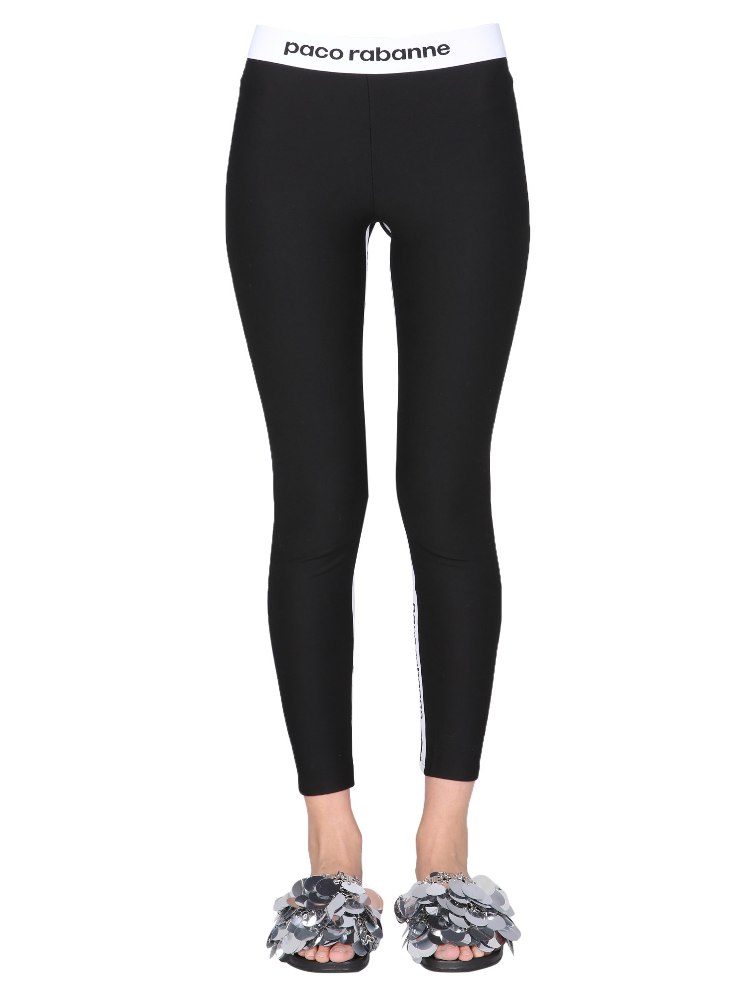 paco rabanne leggings with logo band