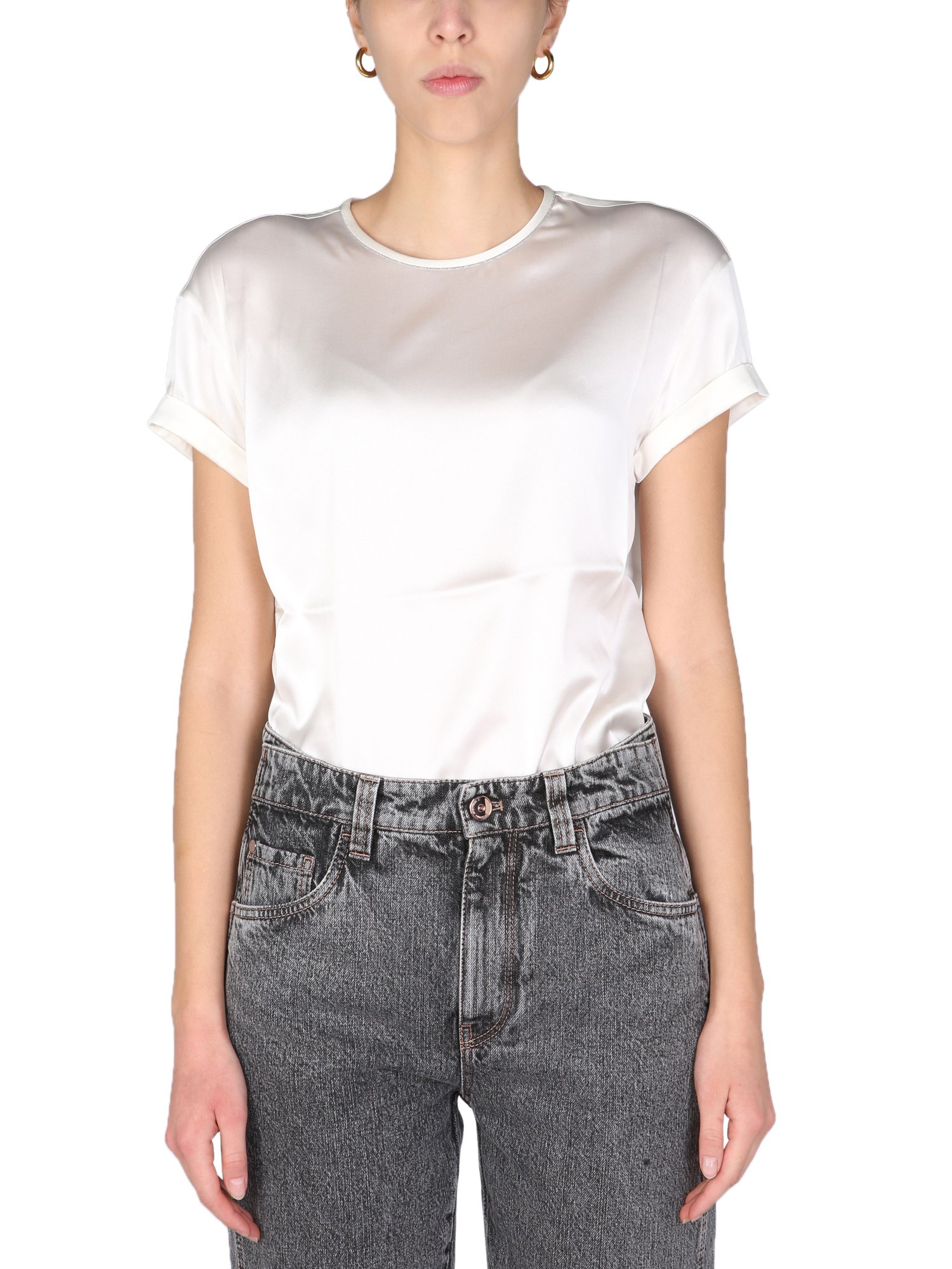 brunello cucinelli t-shirt with jewelry detail