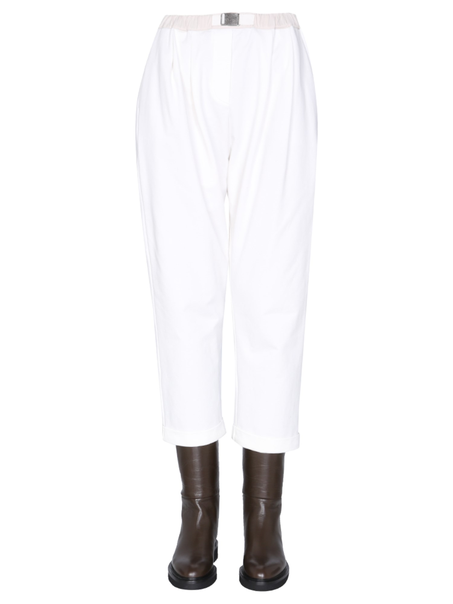 brunello cucinelli jogging pants with "shimmer buckle"