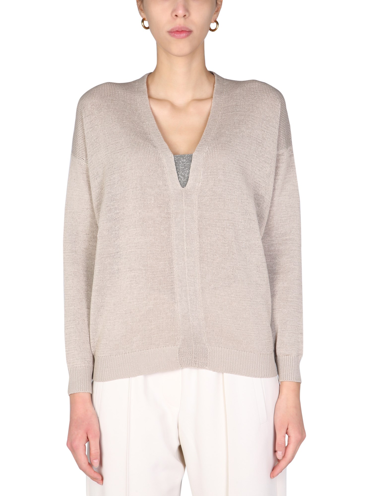 brunello cucinelli "precious insert" sweater