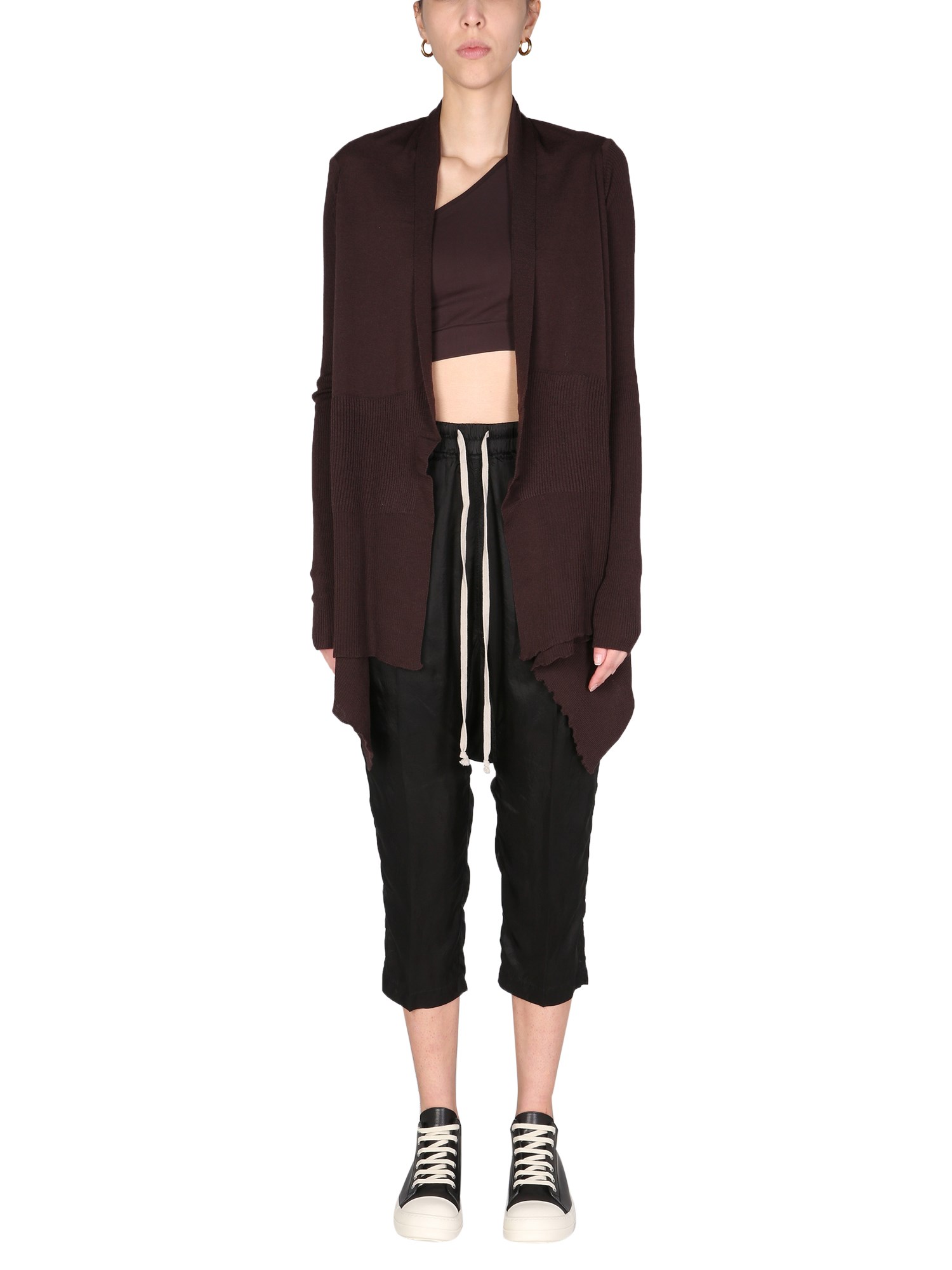 rick owens cardigan cropped back