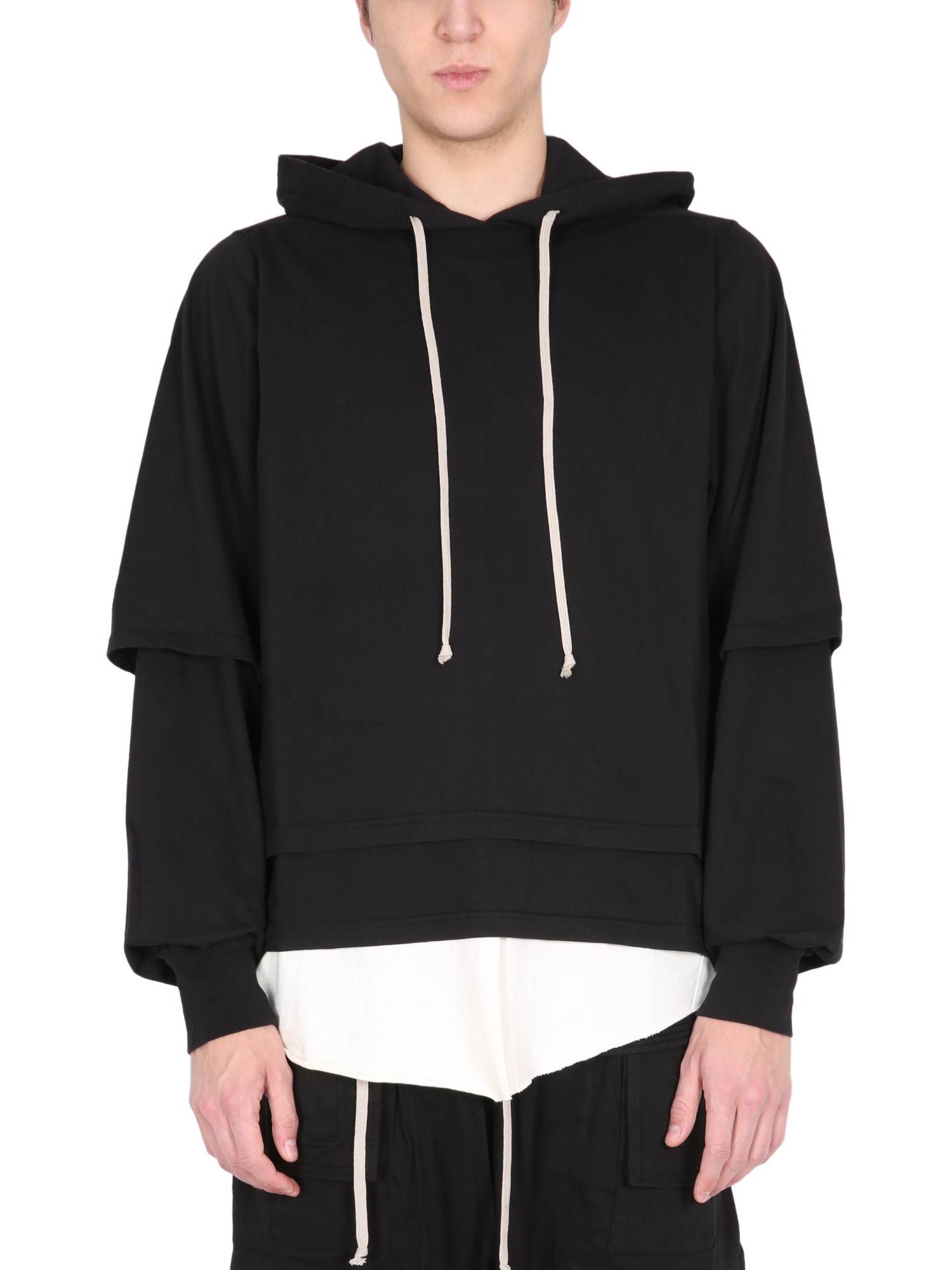 rick owens drkshdw felpa con cappuccio