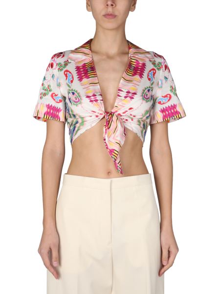 Etro - Organic Cotton Cropped Top With Paisley Print