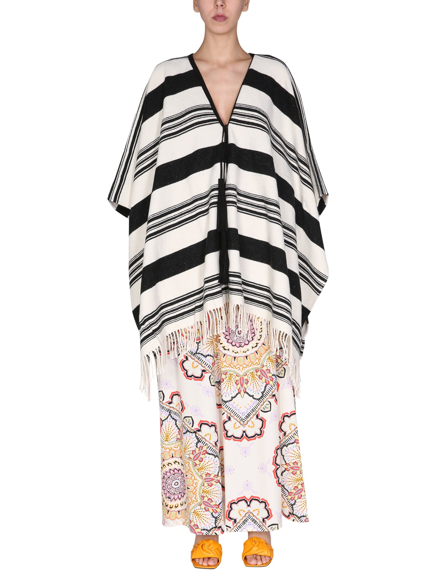 etro striped jaquard cape