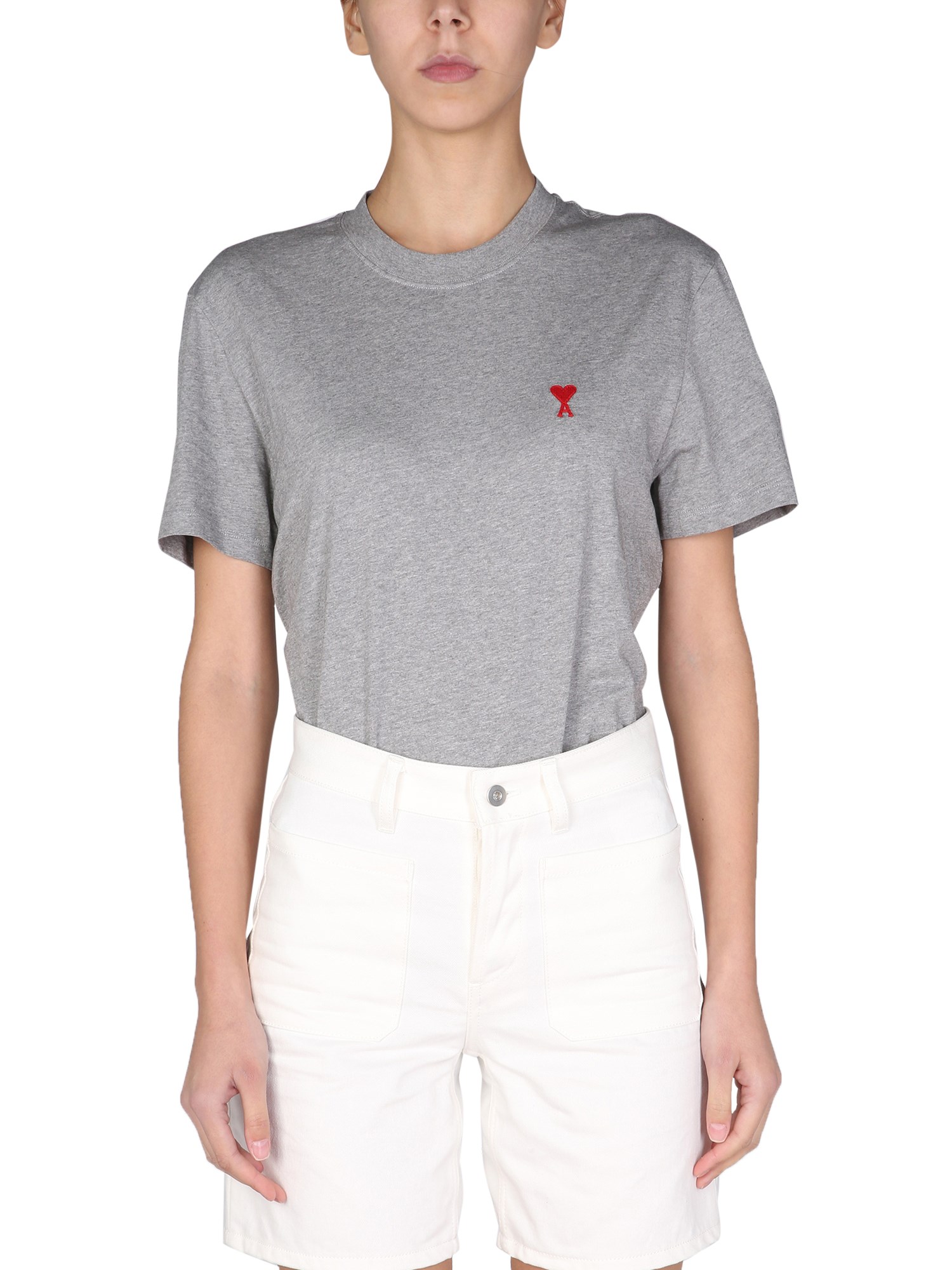 ami paris t-shirt with embroidered logo