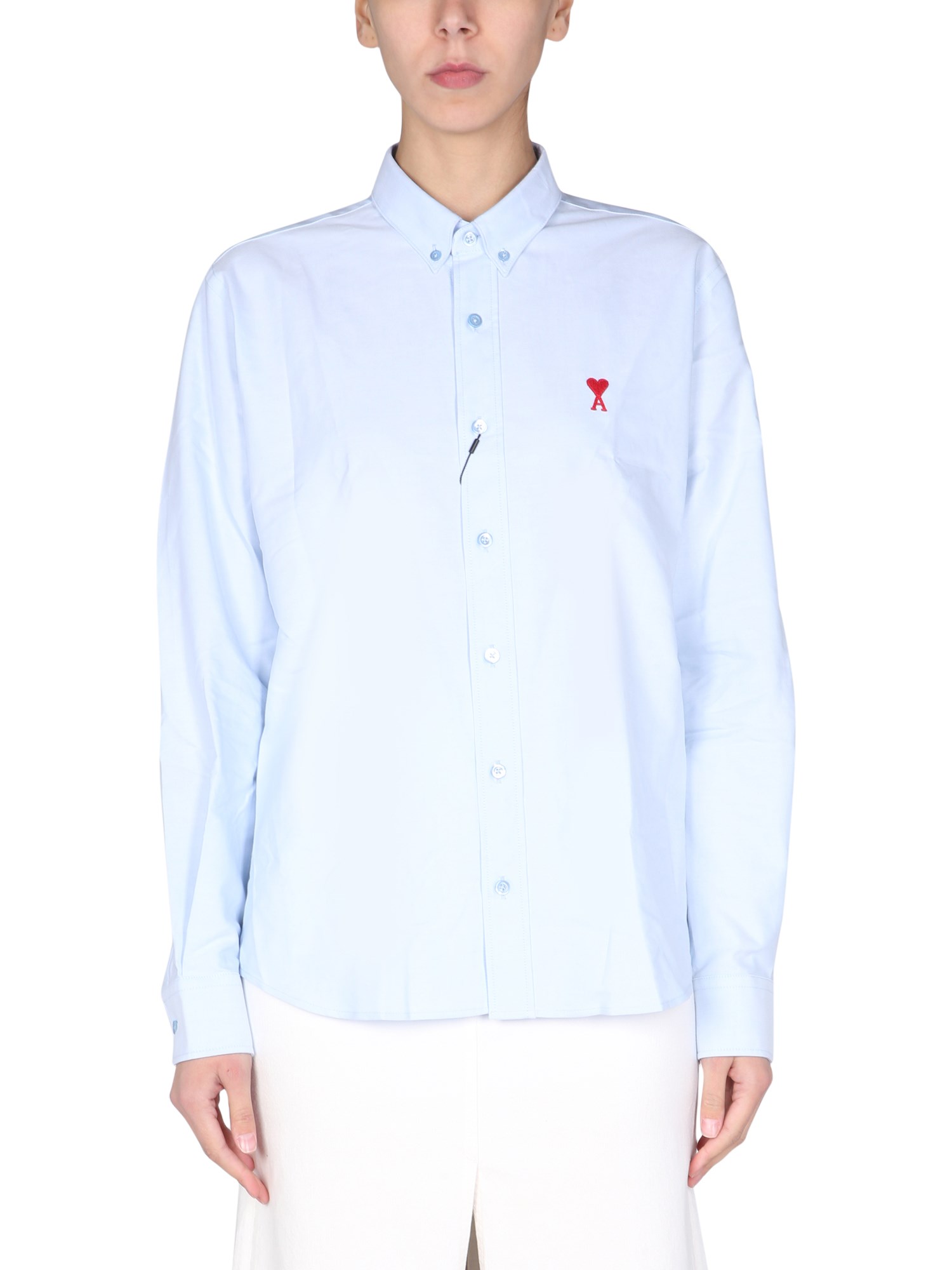 ami paris shirt with embroidered logo