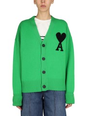 AMI PARIS - CARDIGAN RELAXED FIT CON LOGO
