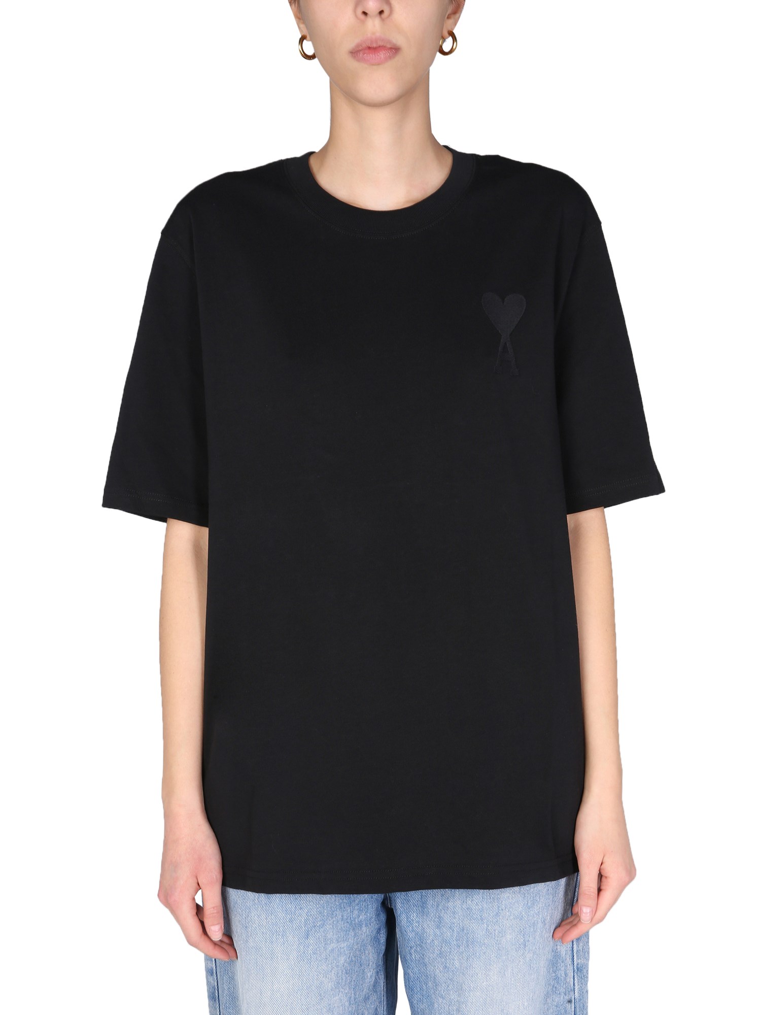 ami paris t-shirt con ricamo logo
