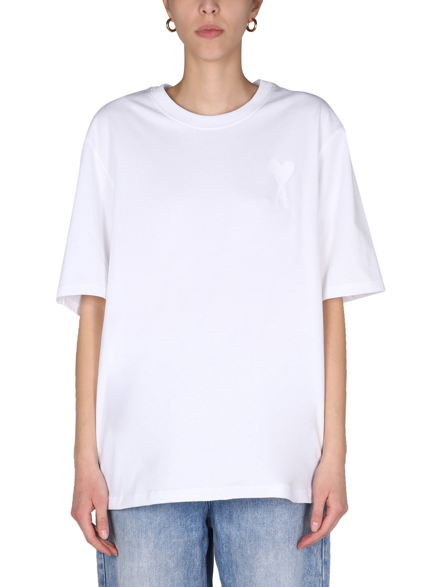 ami paris t-shirt con ricamo logo
