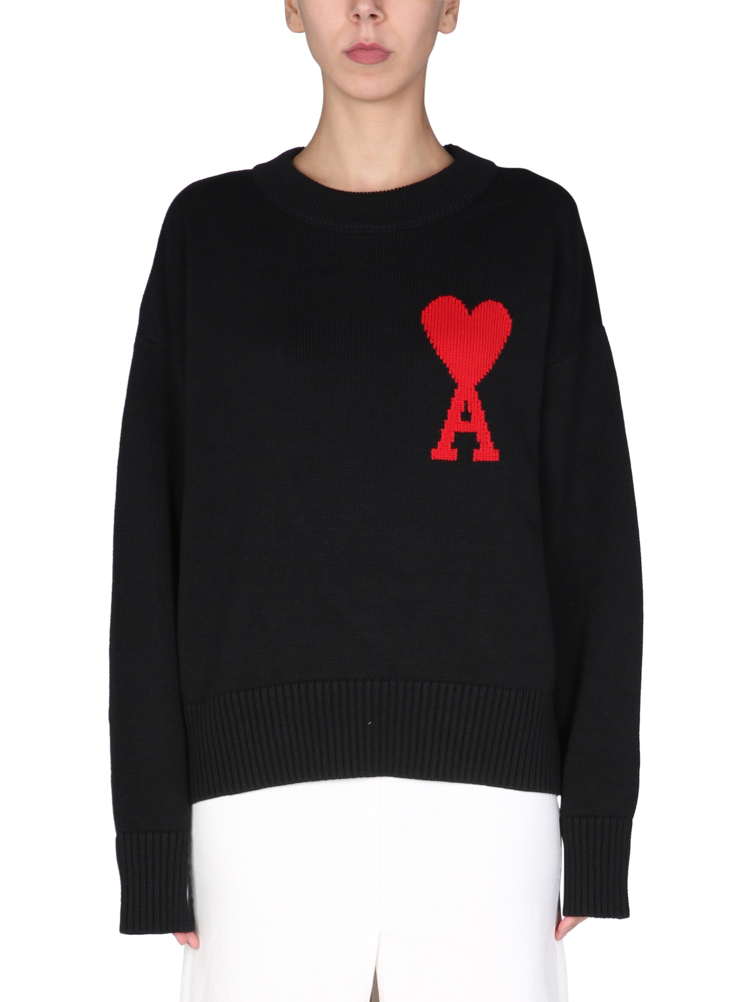 ami paris sweater with logo inlay