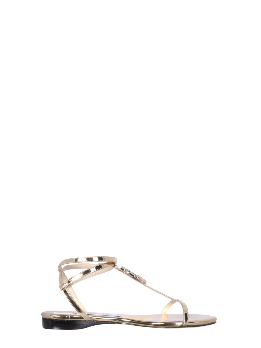 JIMMY CHOO ALODIE LIQUID METAL LEATHER SANDALS Eleonora Bonucci