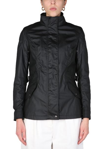 Belstaff - "adeline" Waxed Cotton Jacket With Logo Patch