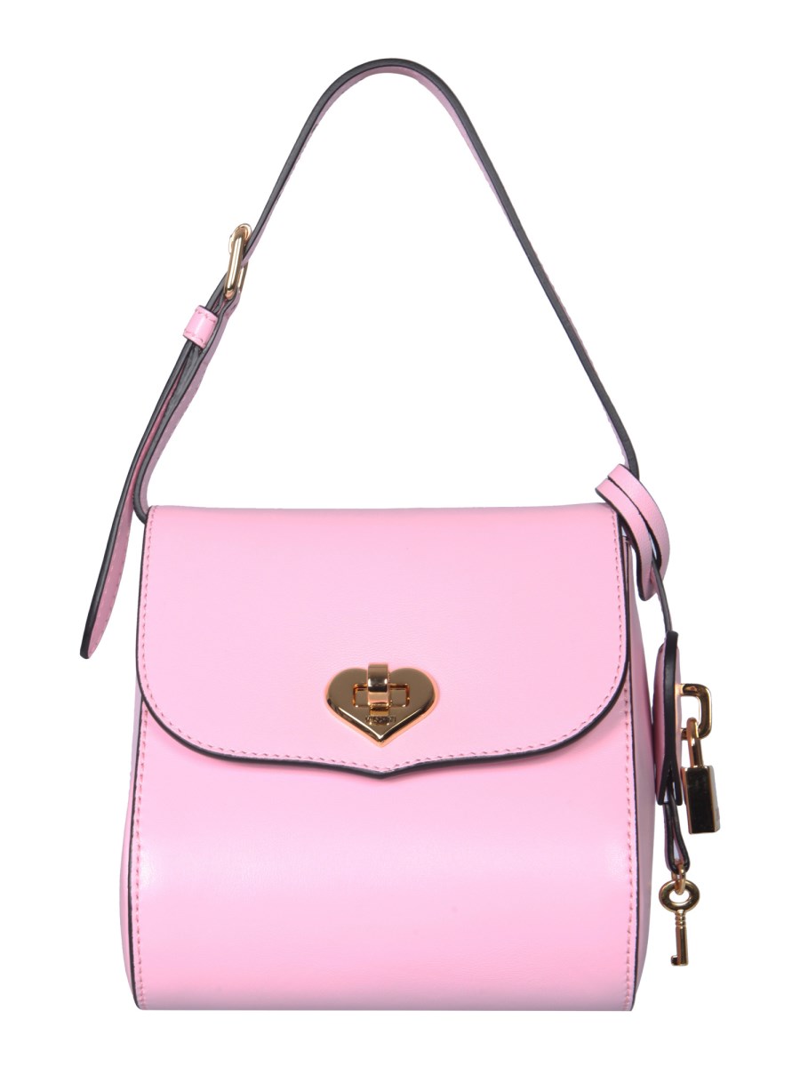 MOSCHINO - HEART LOCK NAPPA SHOULDER BAG - Eleonora Bonucci MOSCHINO - HEART LOCK NAPPA SHOULDER BAG - Eleonora Bonucci