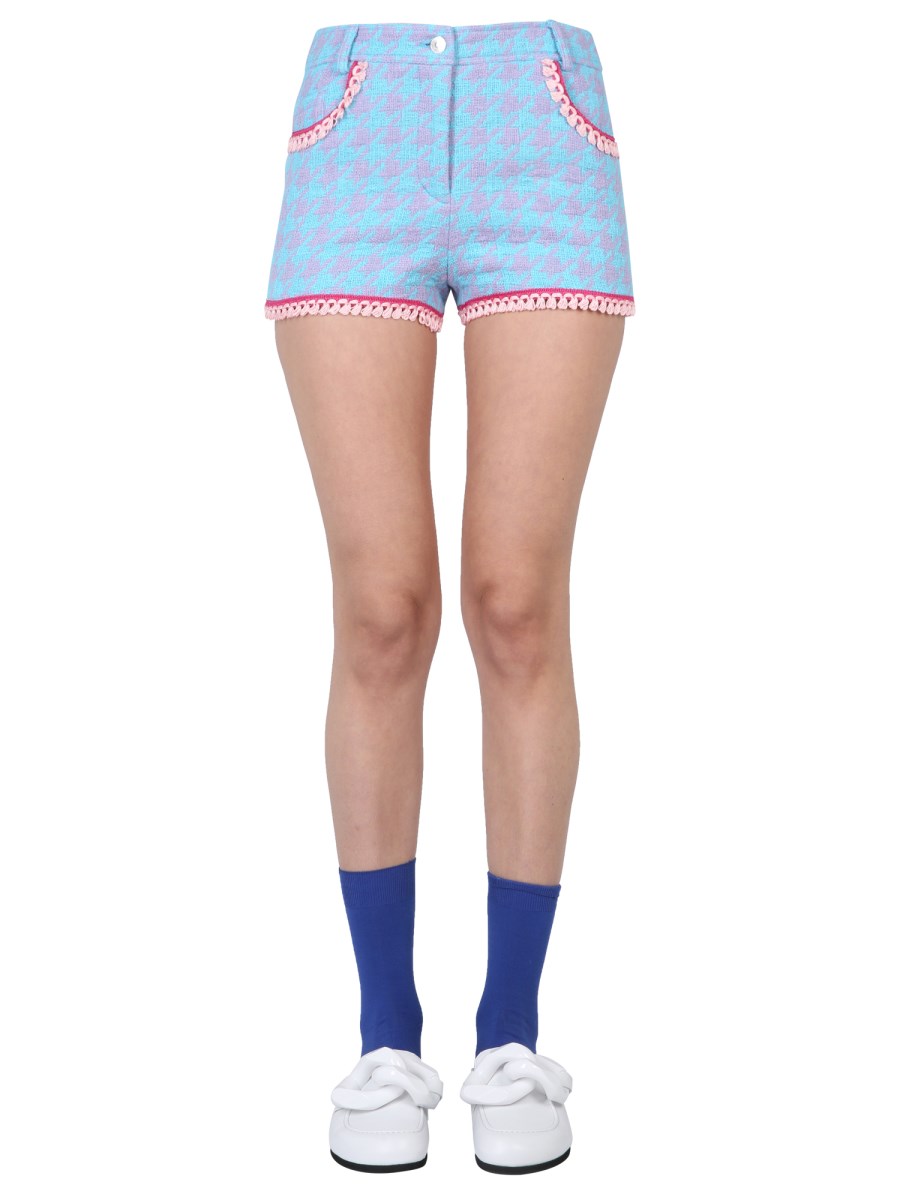 MOSCHINO SHORTS "PIED DE POULE" IN COTONE E NYLON