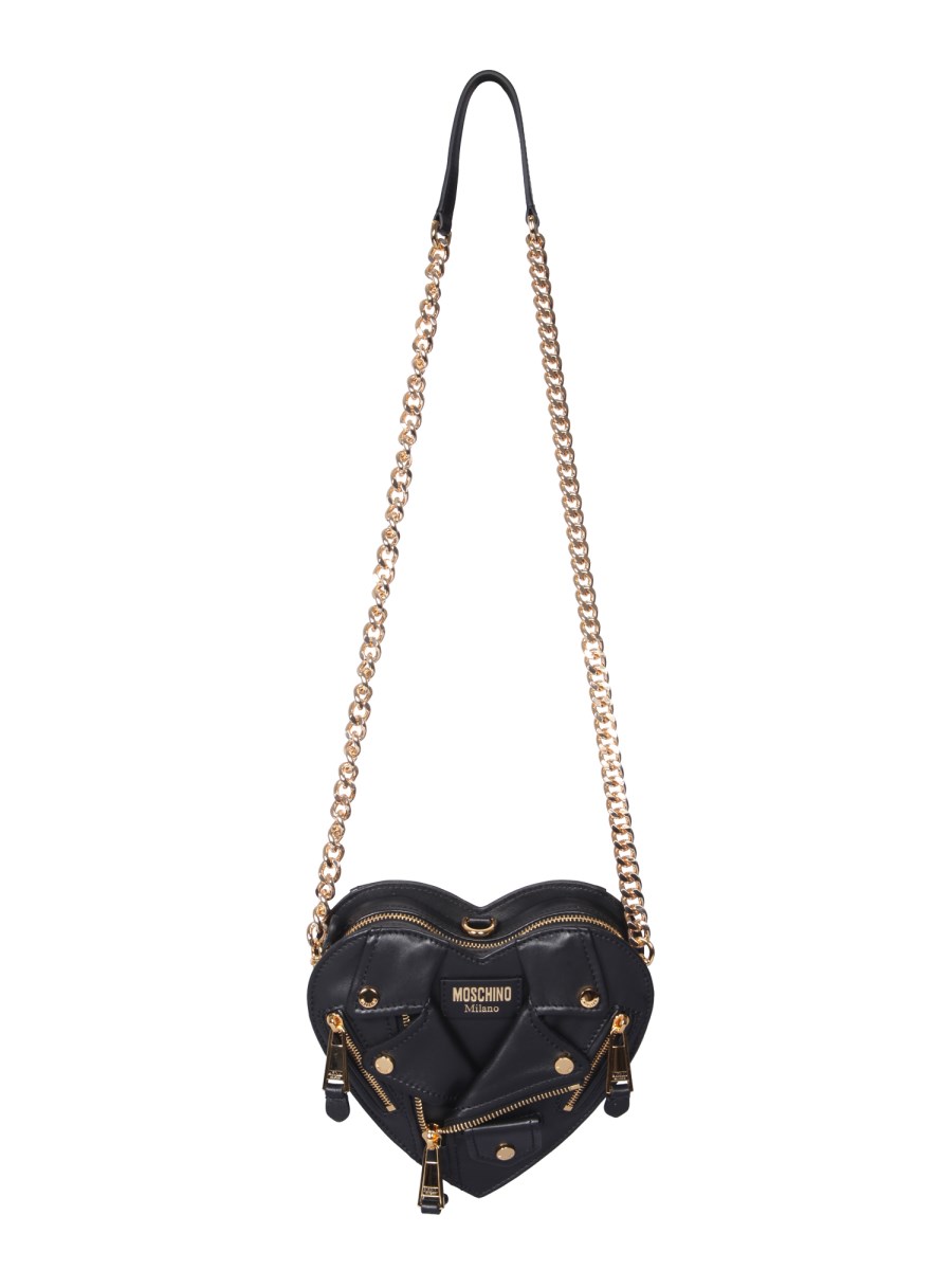 MOSCHINO BIKER HEART LEATHER BAG Eleonora Bonucci