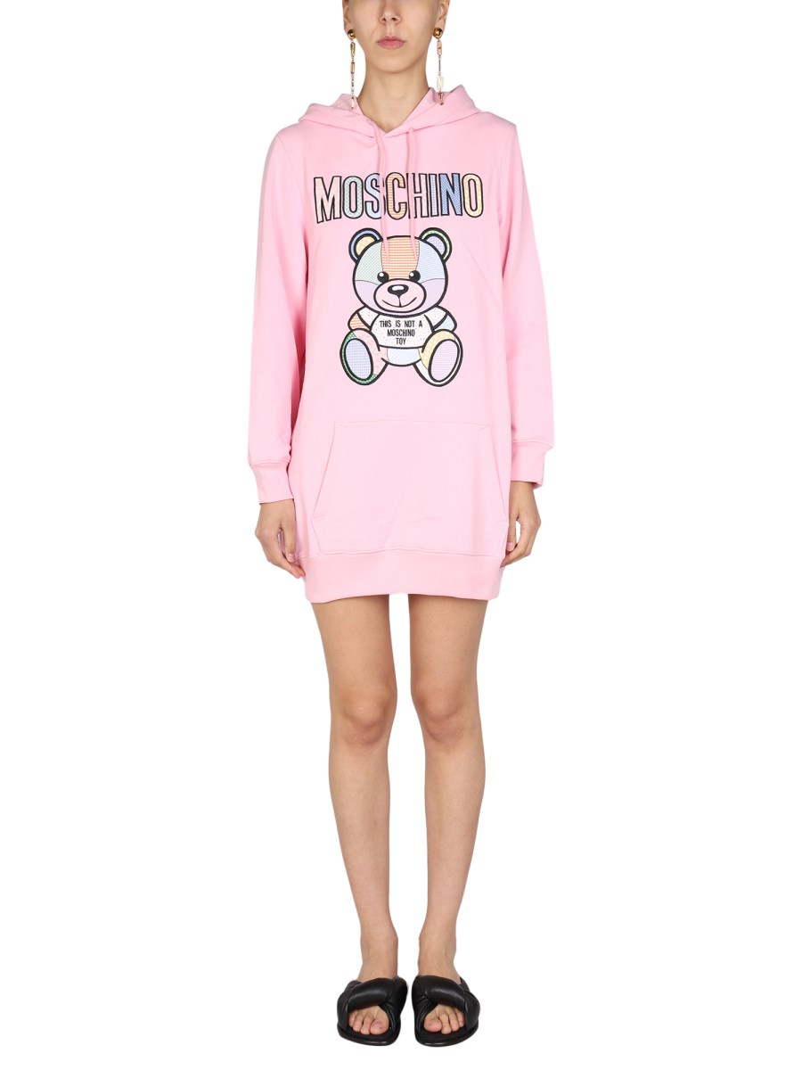 MOSCHINO COTTON EMBROIDERY SWEATSHIRT DRESS Eleonora Bonucci