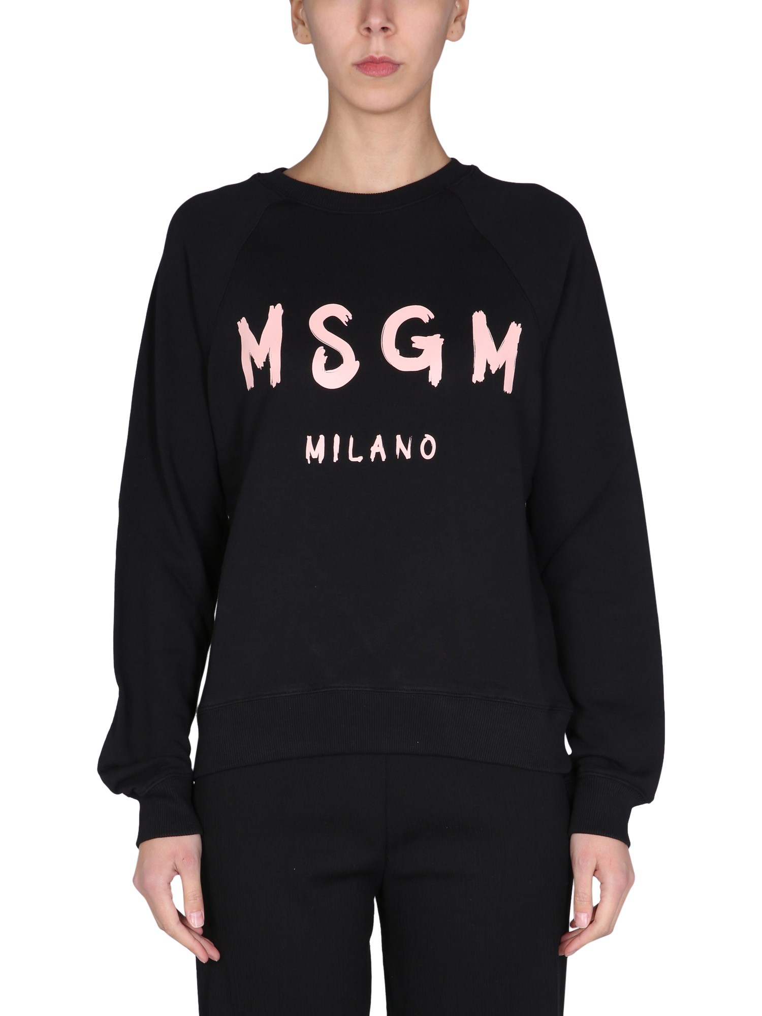 msgm felpa con logo pennellato