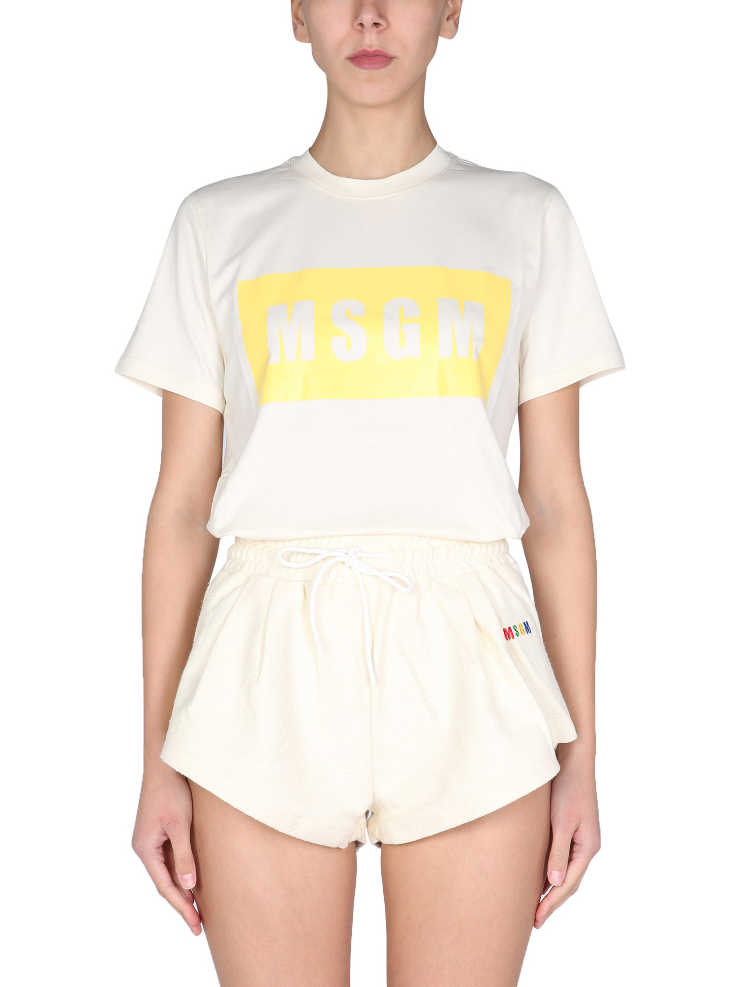 msgm t-shirt con box logo