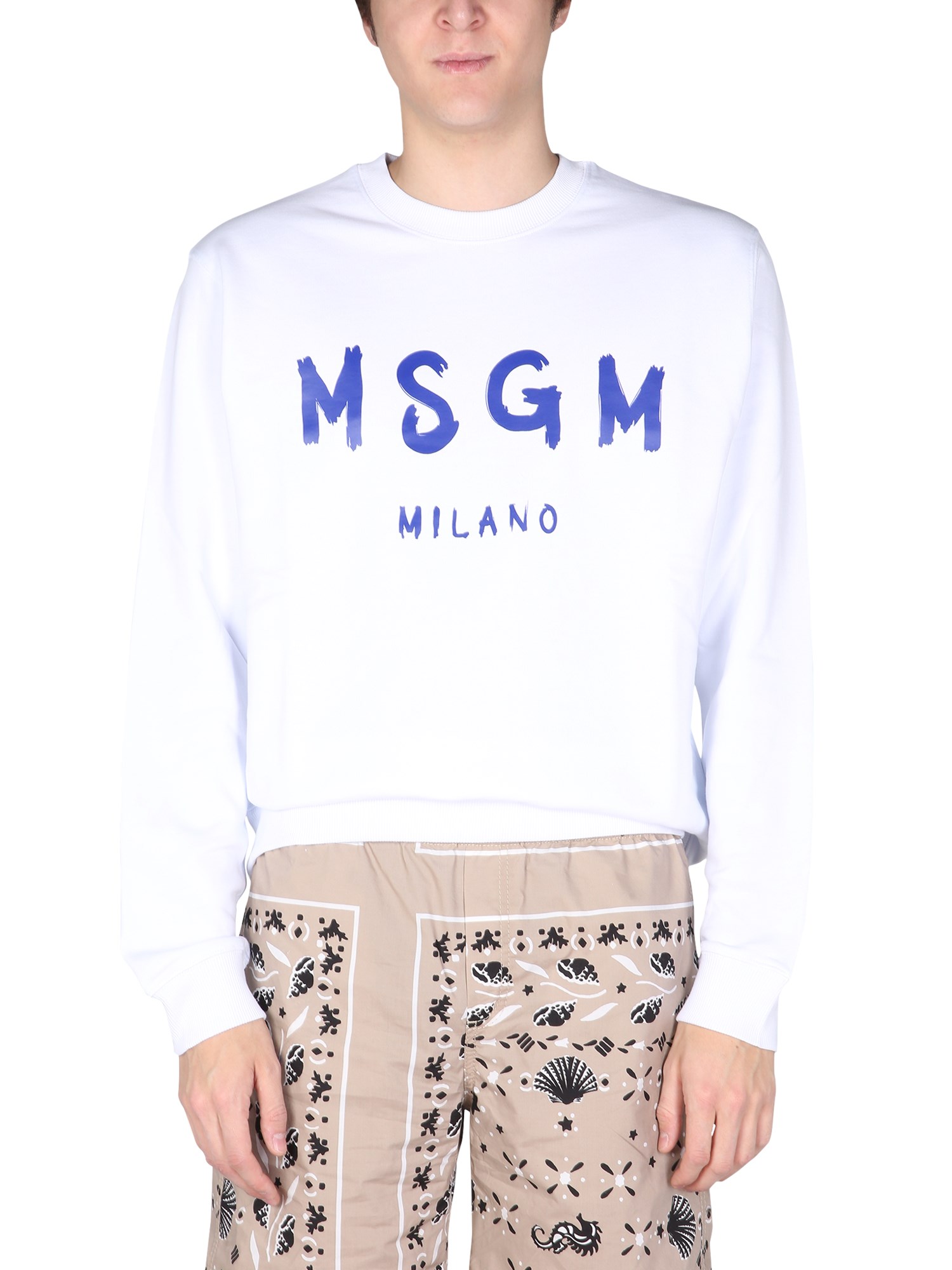 msgm felpa con logo pennellato