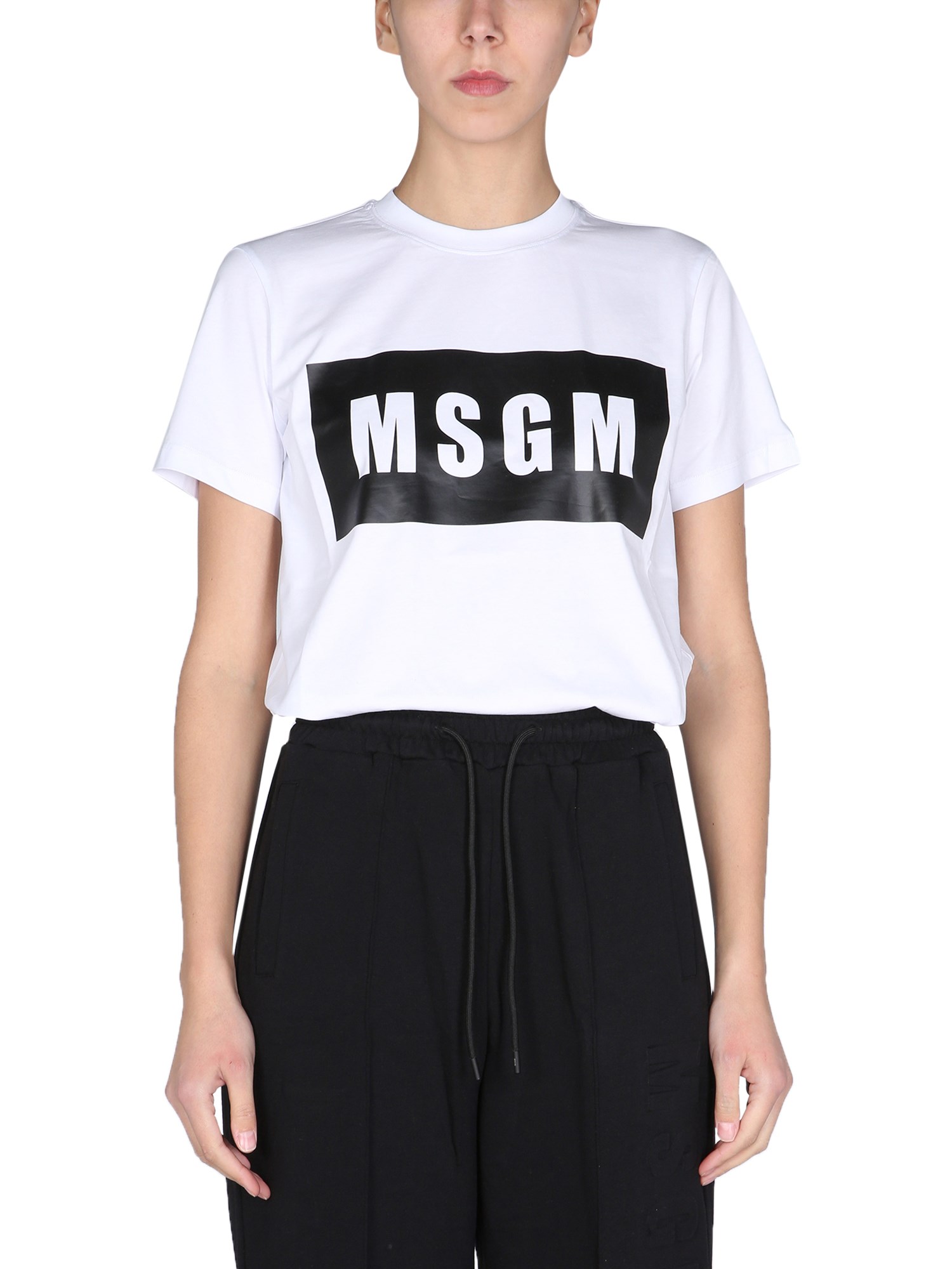 msgm t-shirt con box logo