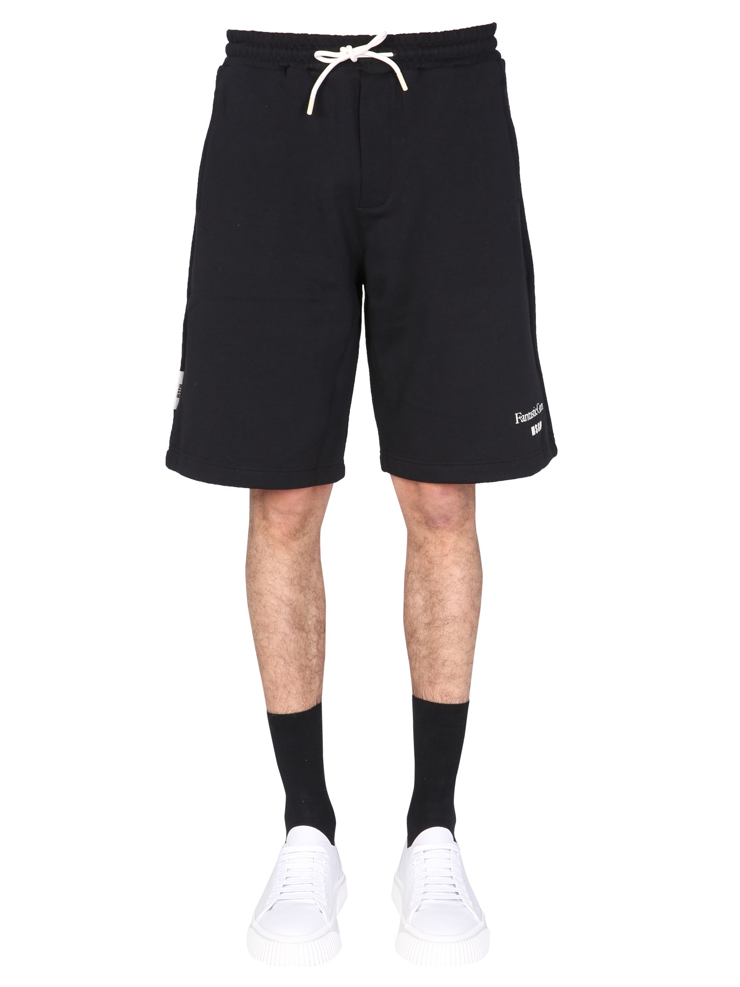 msgm bermuda con stampa logo