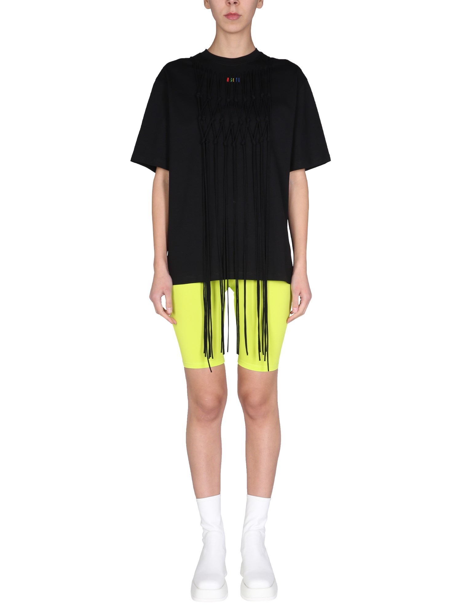 msgm t-shirt con frange